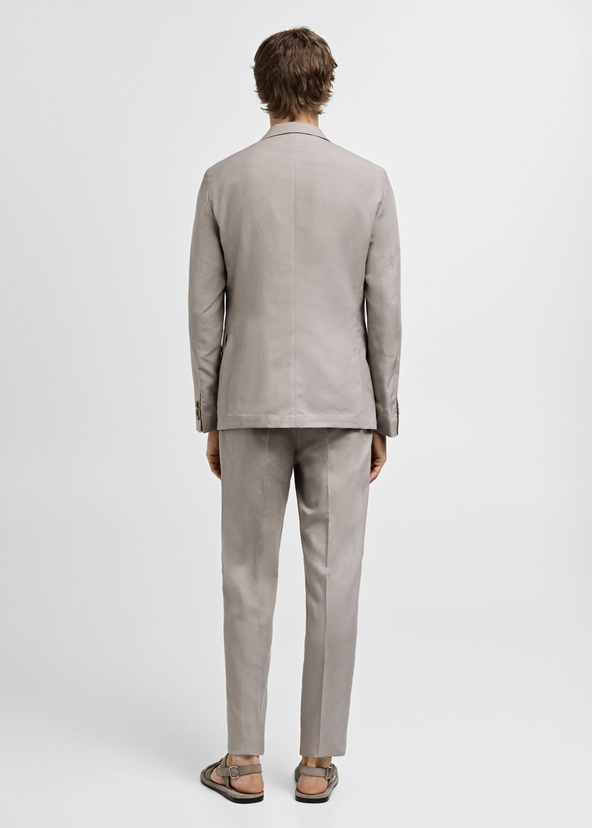 Slim-fit linen-blend suit pants - Reverse of the article