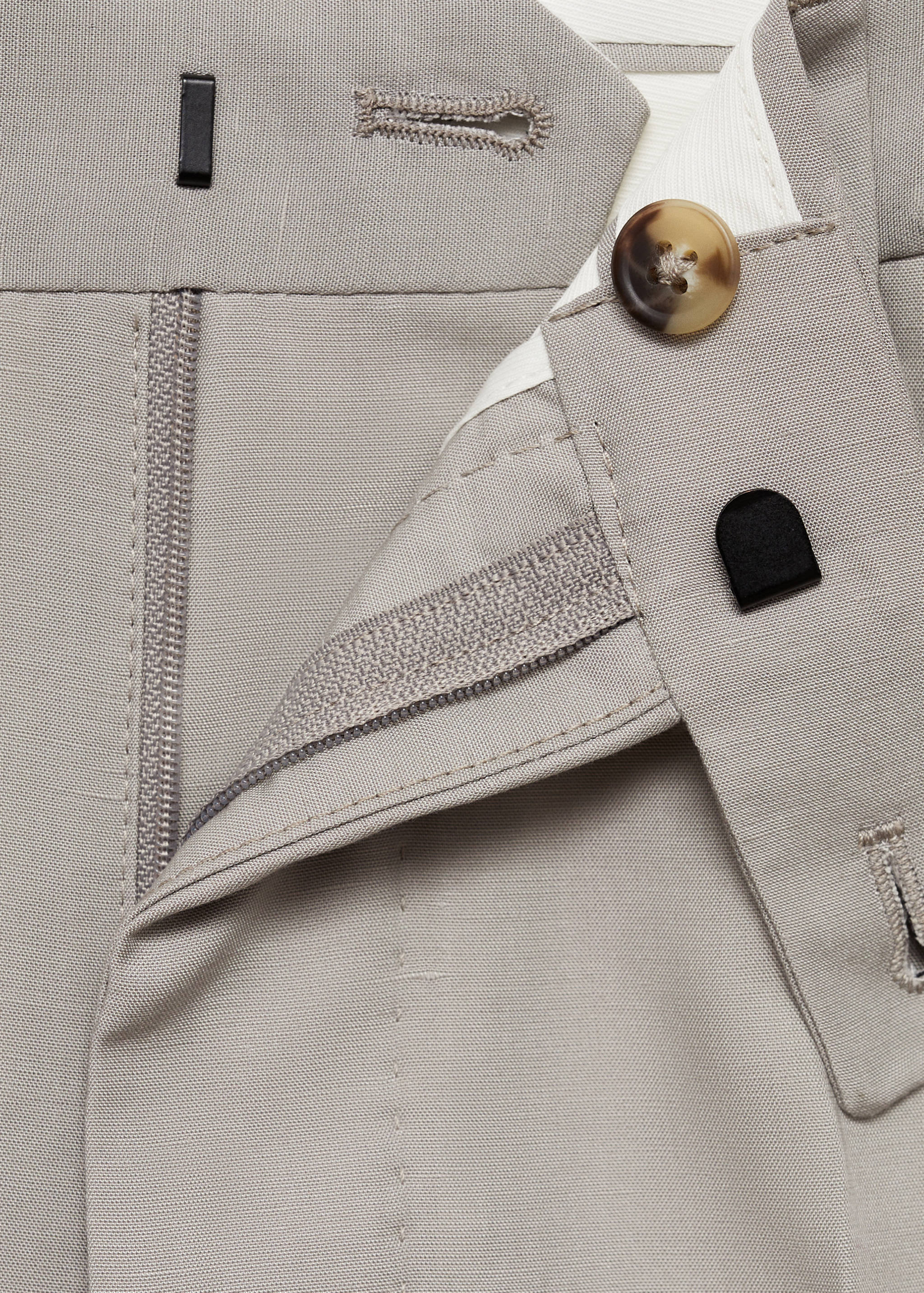 Slim-fit linen-blend suit pants - Details of the article 8