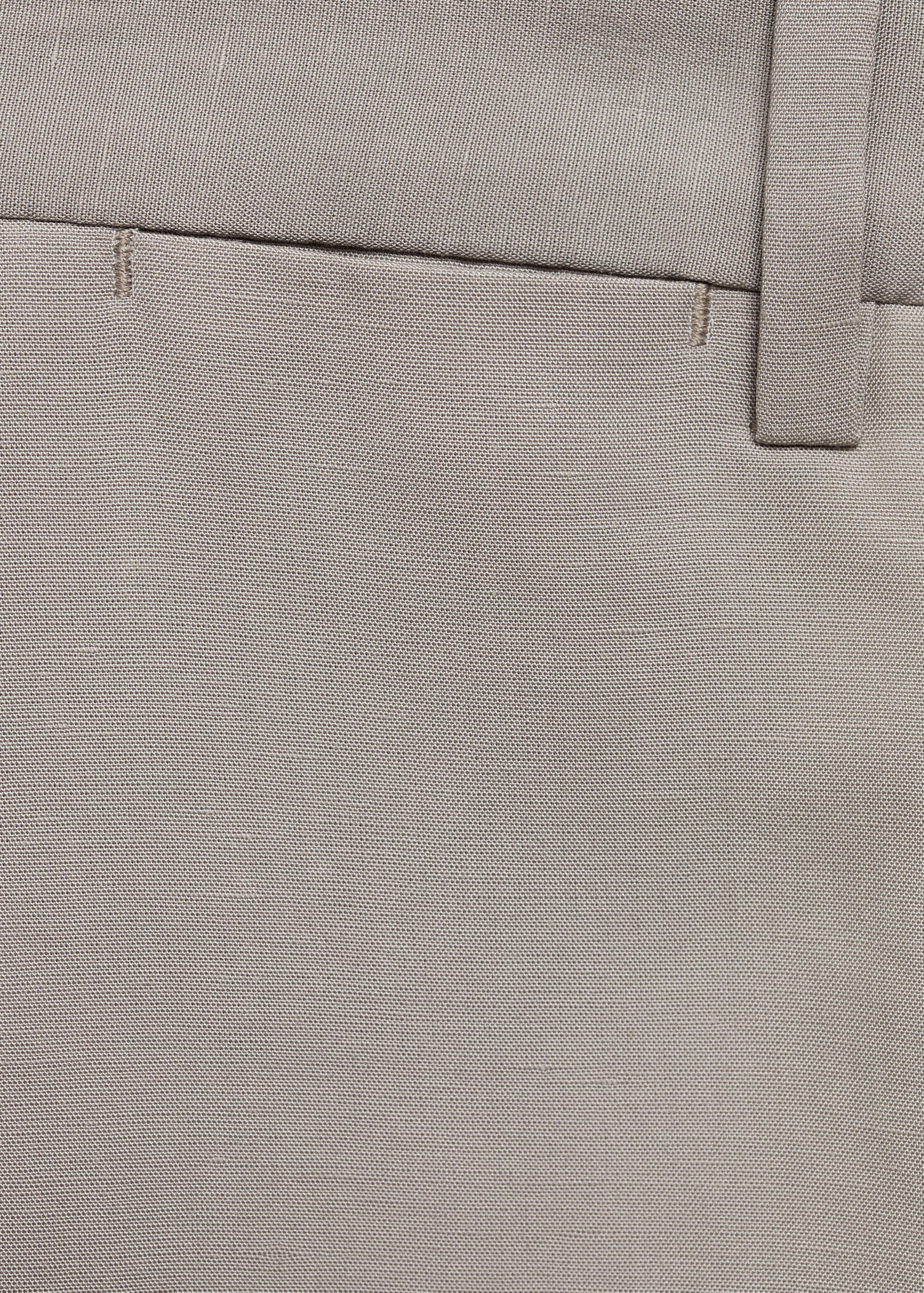 Slim-fit linen-blend suit pants - Details of the article 0