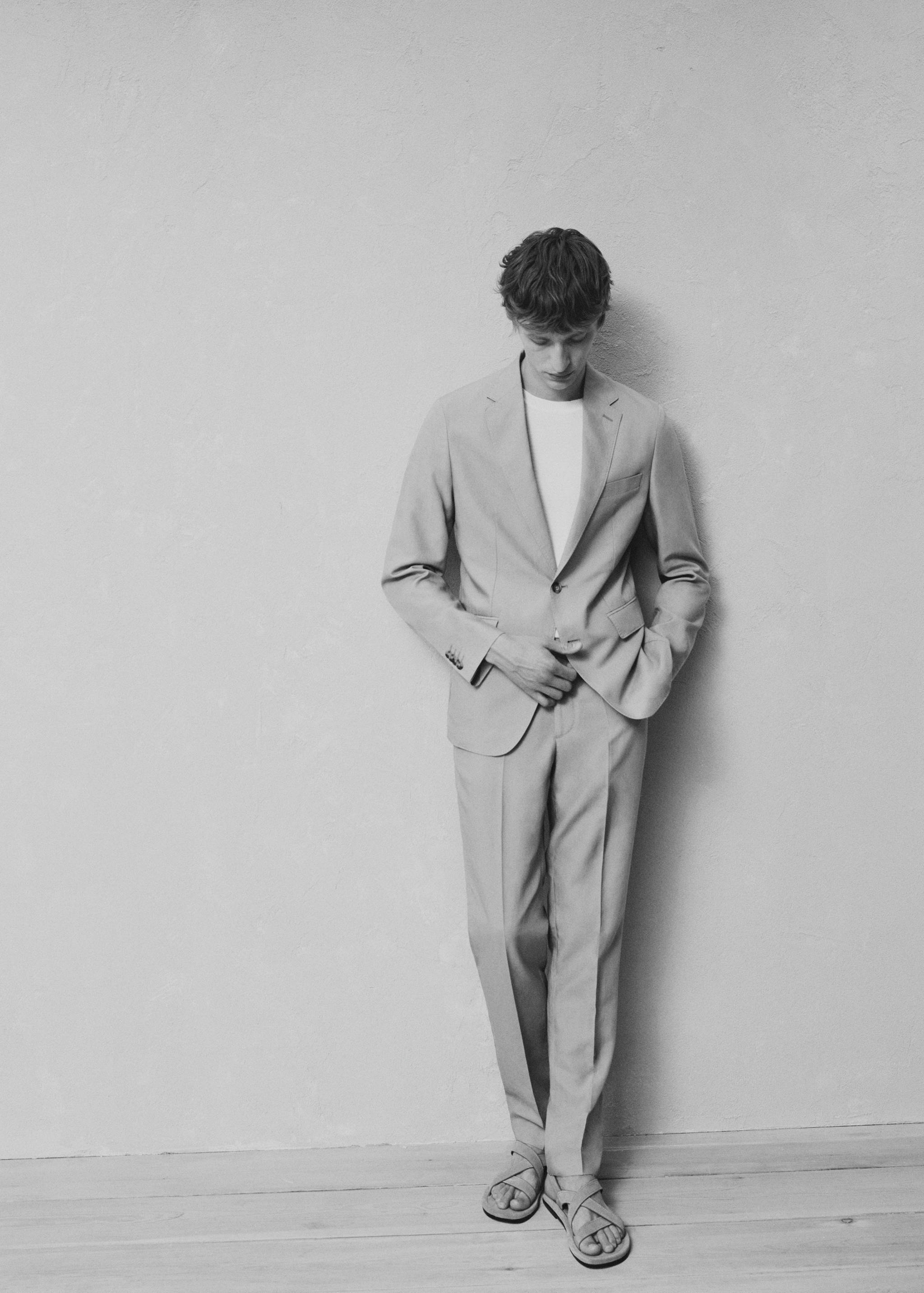Slim-fit linen-blend suit pants - Details of the article 5