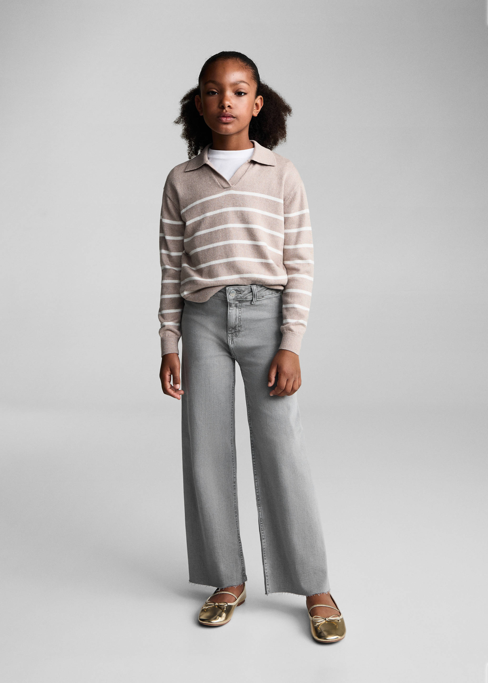 Jeans culotte bajo deshilachado - Plano general