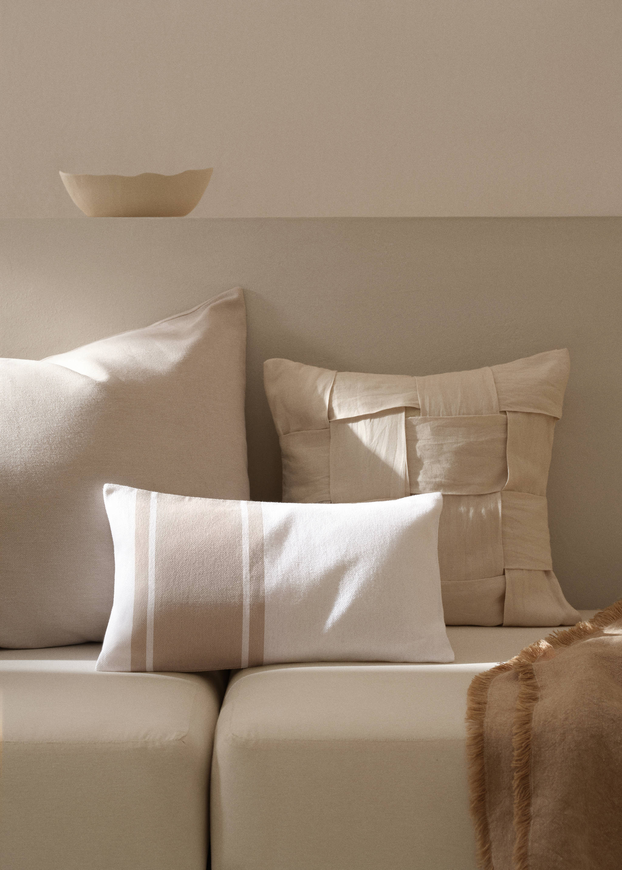 Cotton striped cushion cover 30x50cm - General plane
