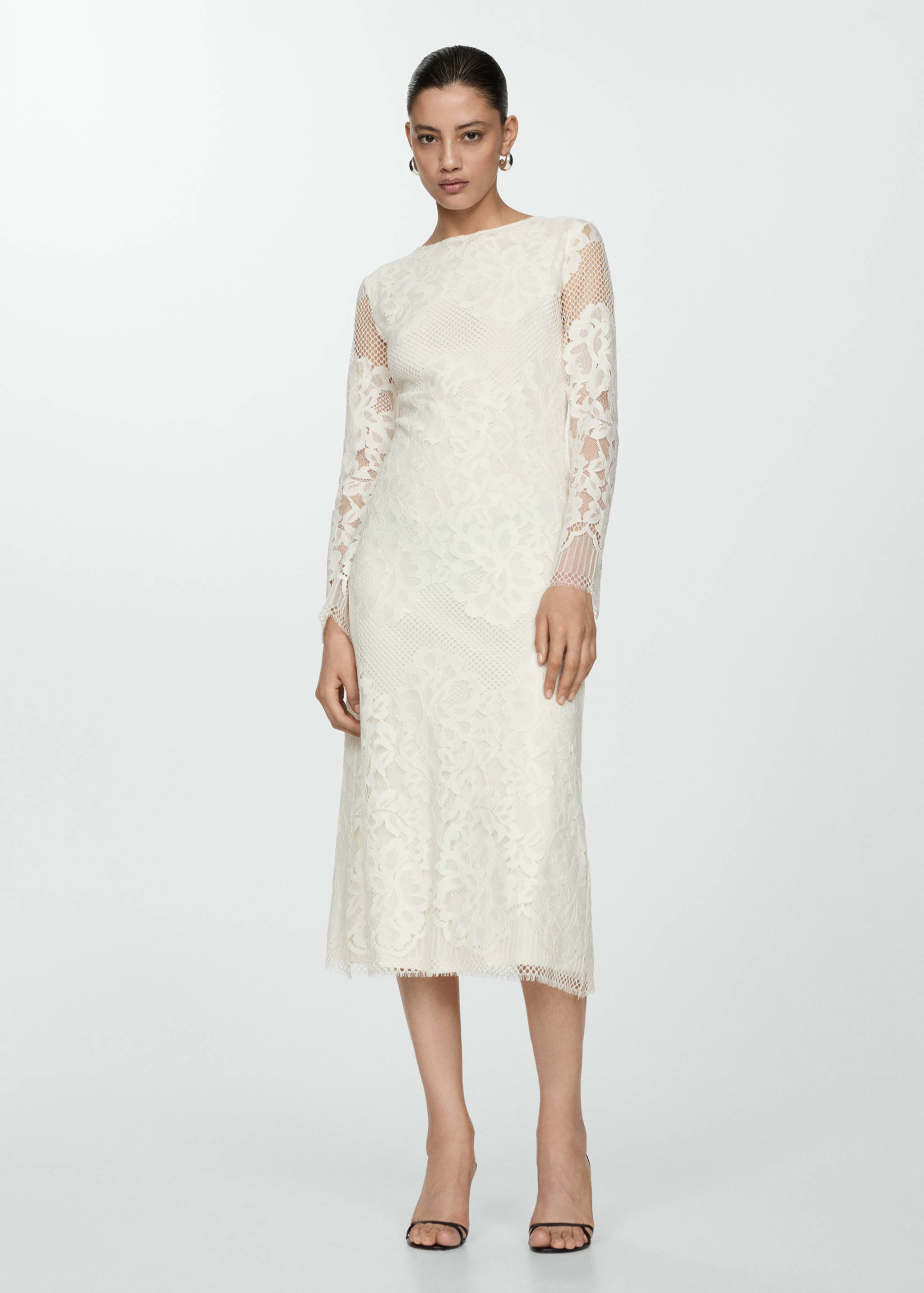 Embroidered midi dress - General plane
