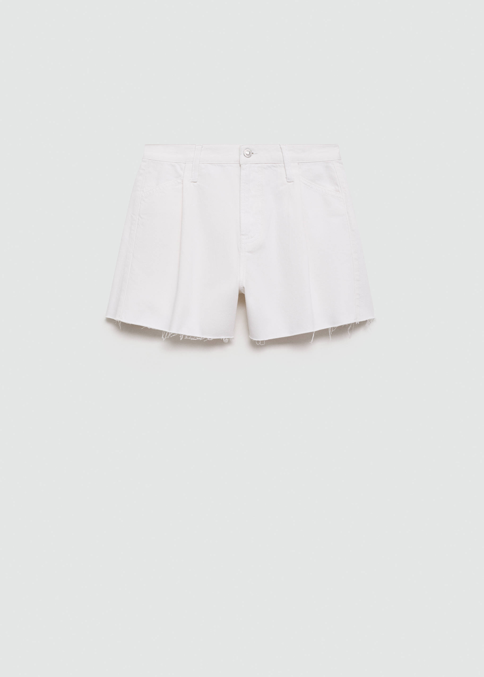 Denim shorts with frayed hem - Article without model