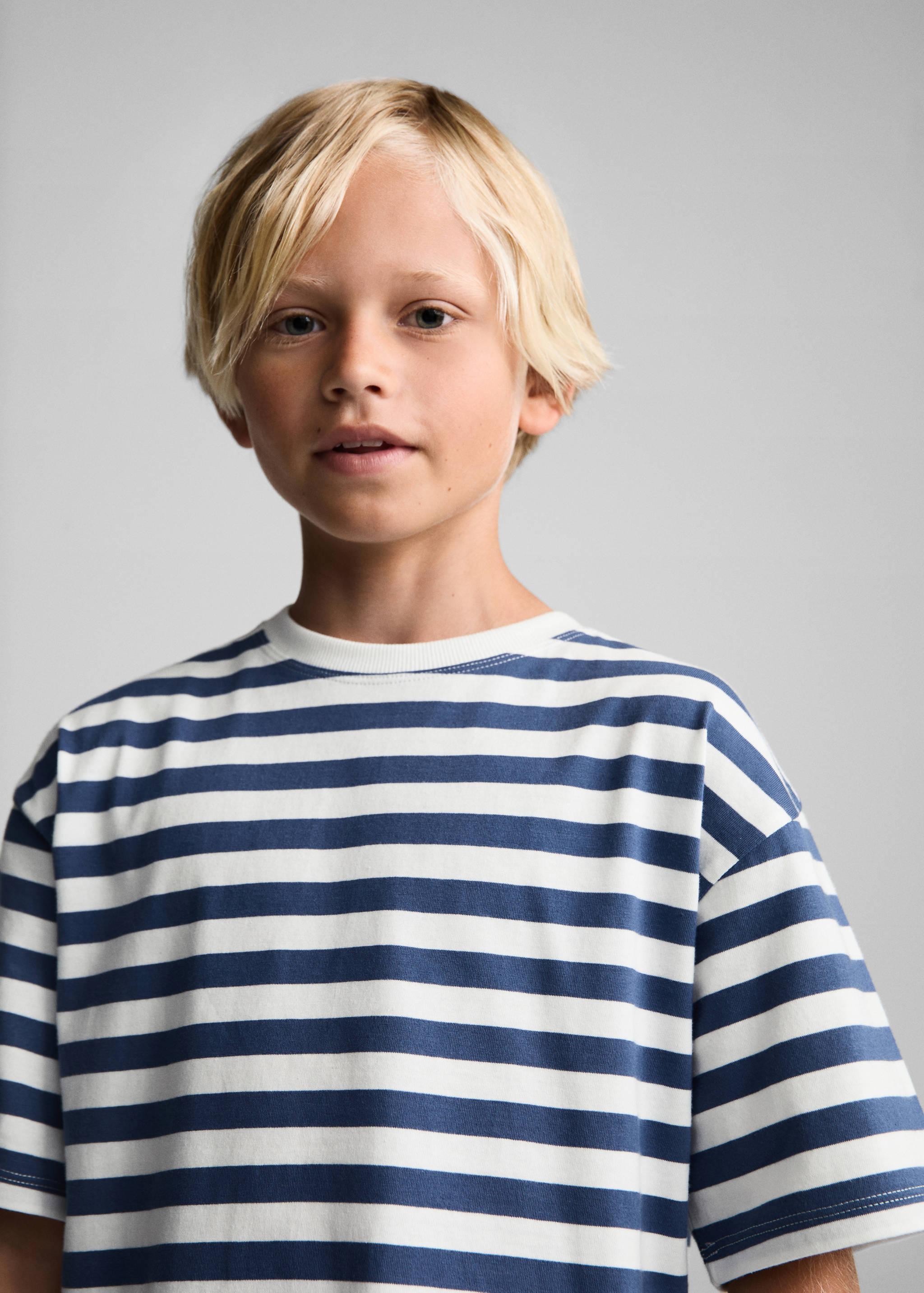 Striped cotton T-shirt - Details of the article 1