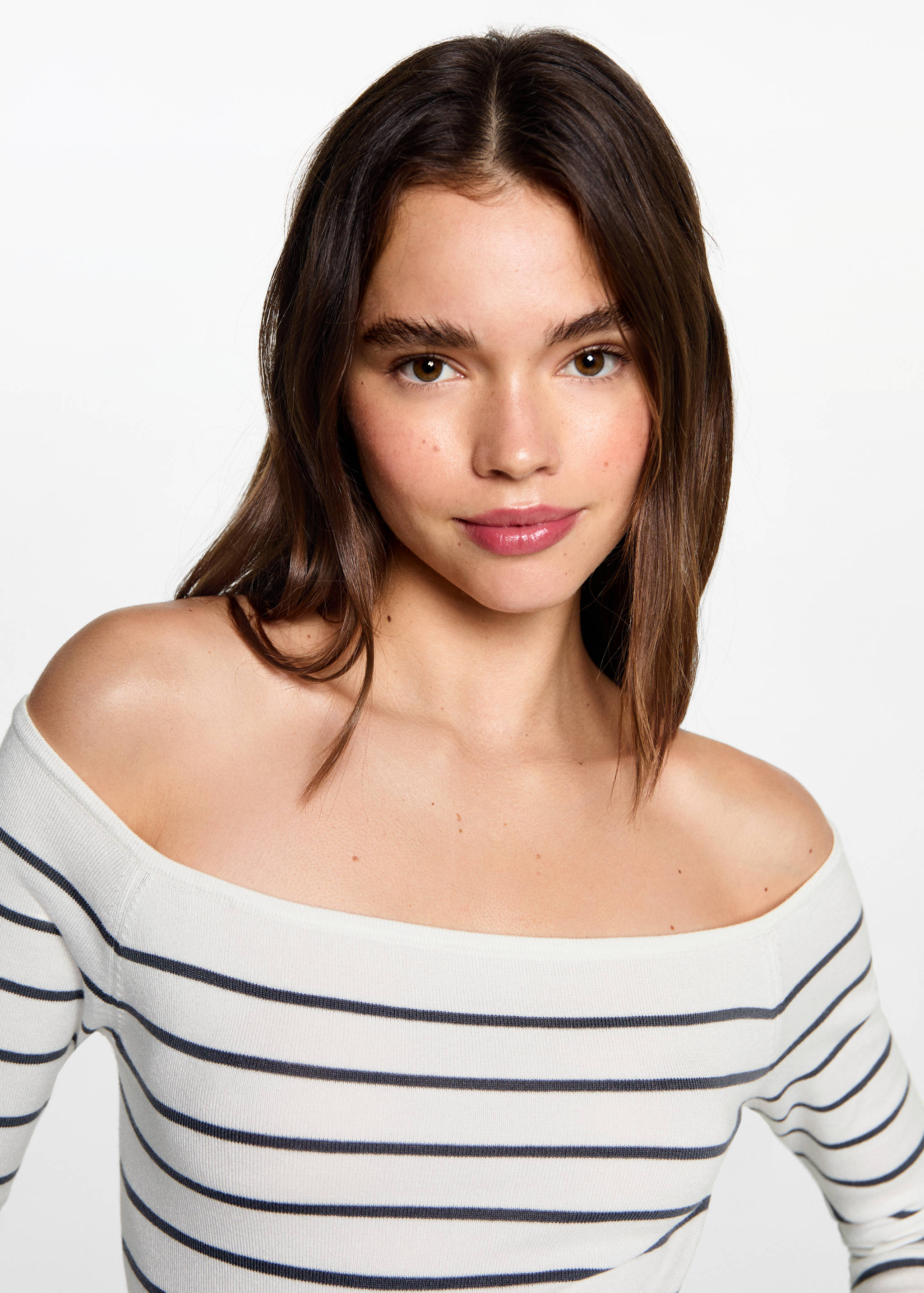 Striped boat-neck sweater - Details of the article 1