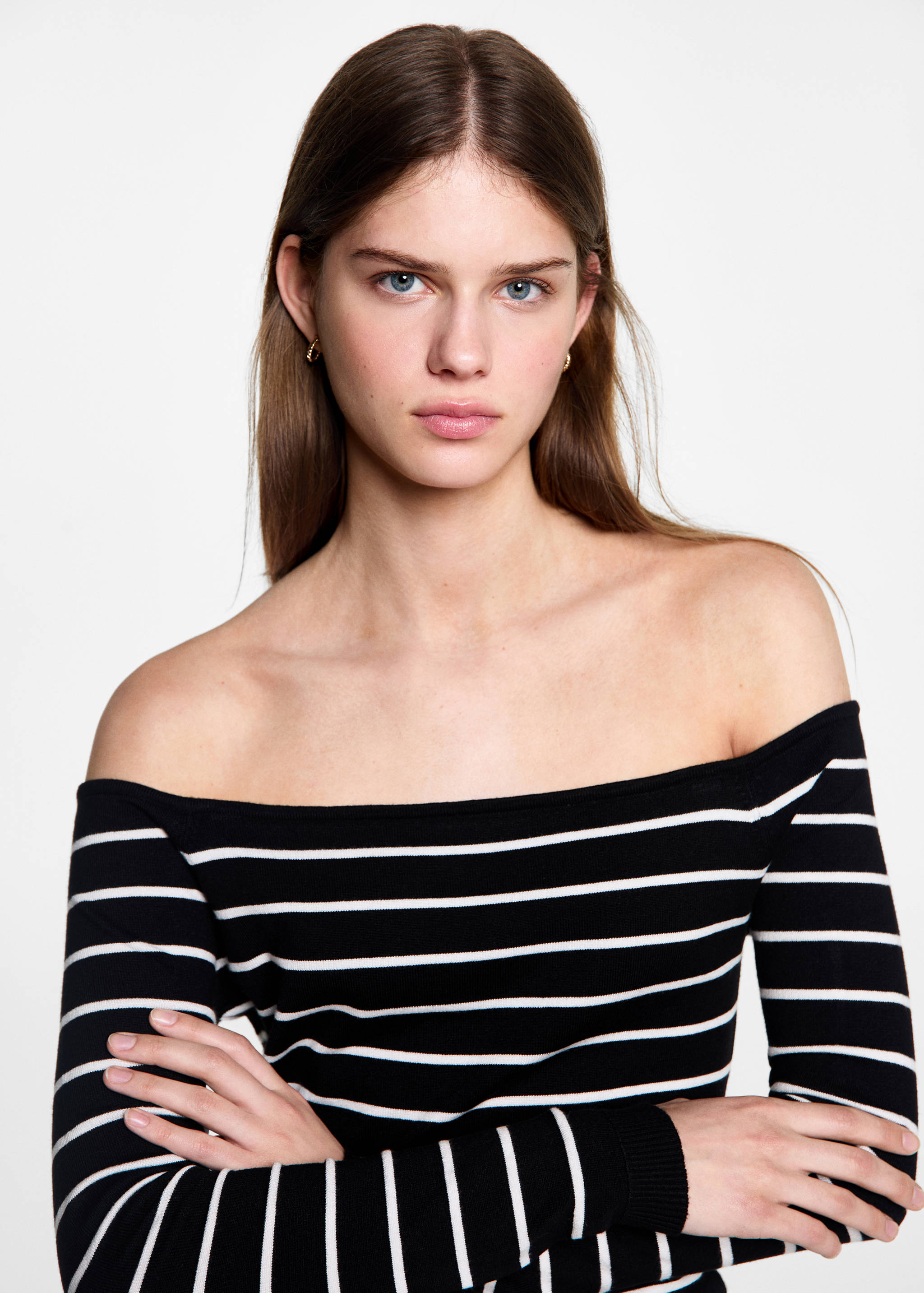 Striped boat-neck sweater - Details of the article 1