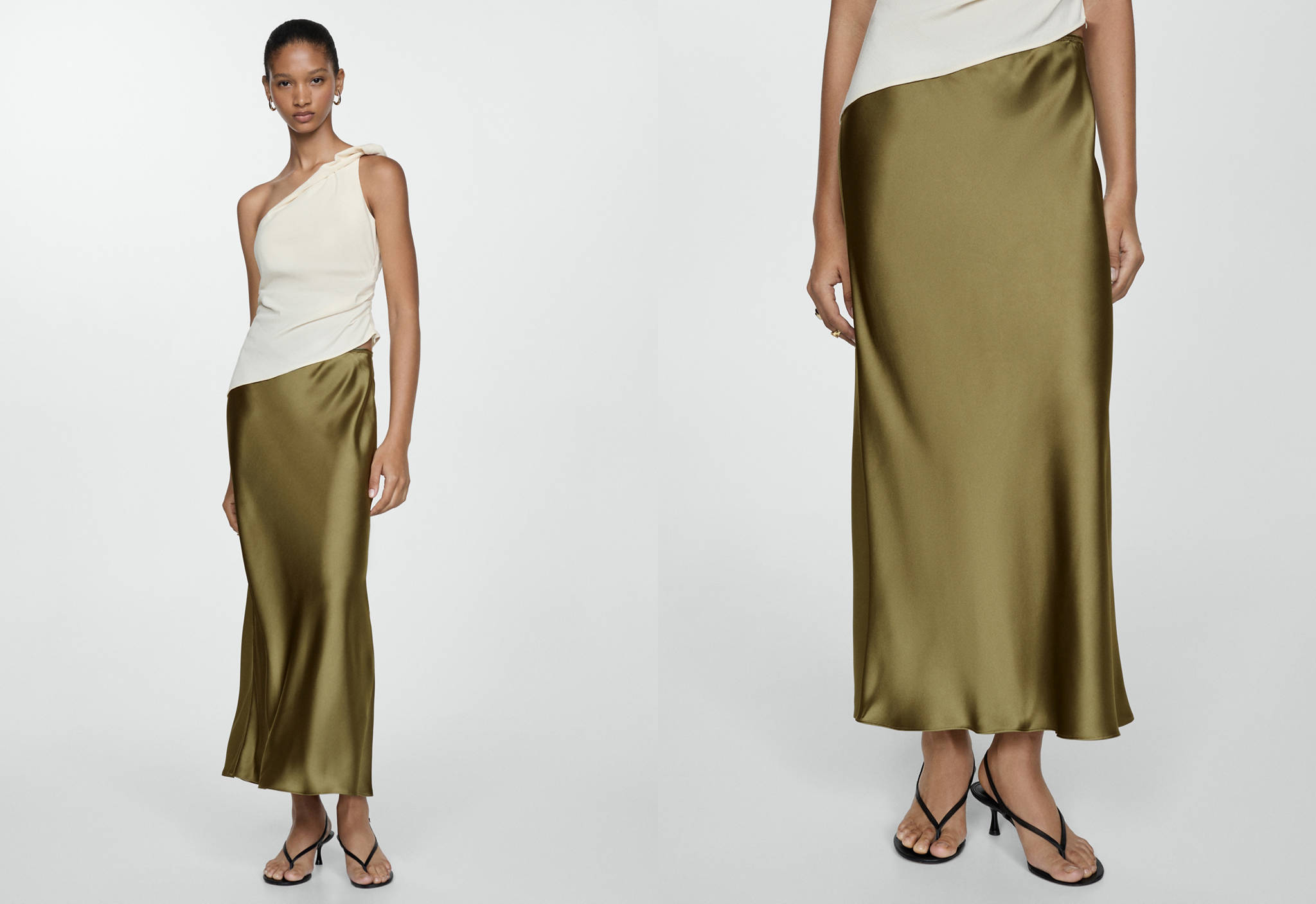 Satin long skirt - Panoramic plane