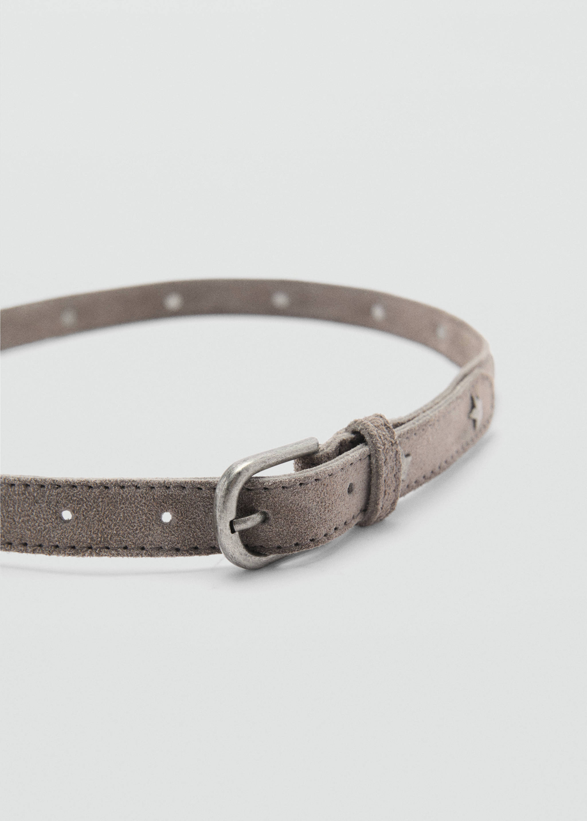 Leather belt with star studs - Medium plane
