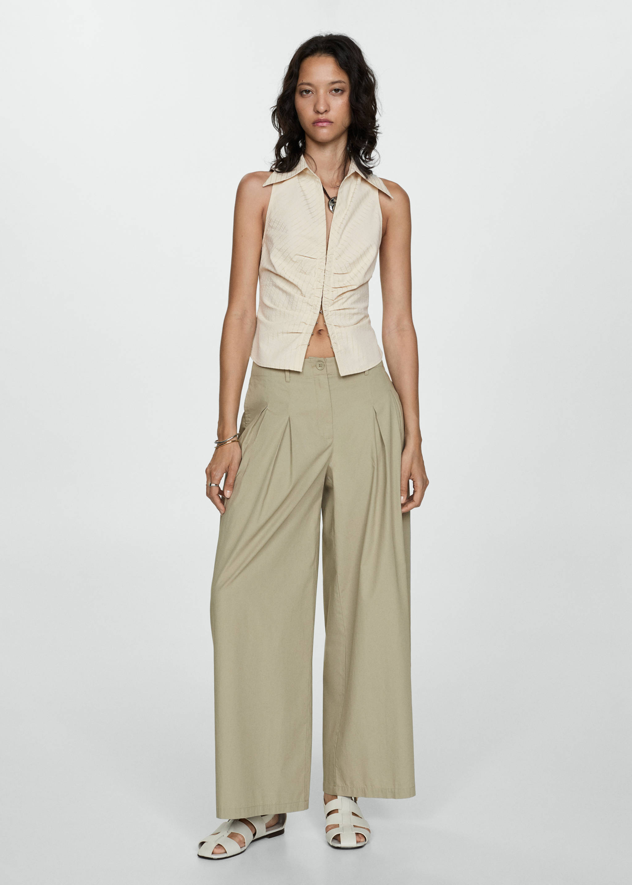 Pantalon à pinces coton - Plan général