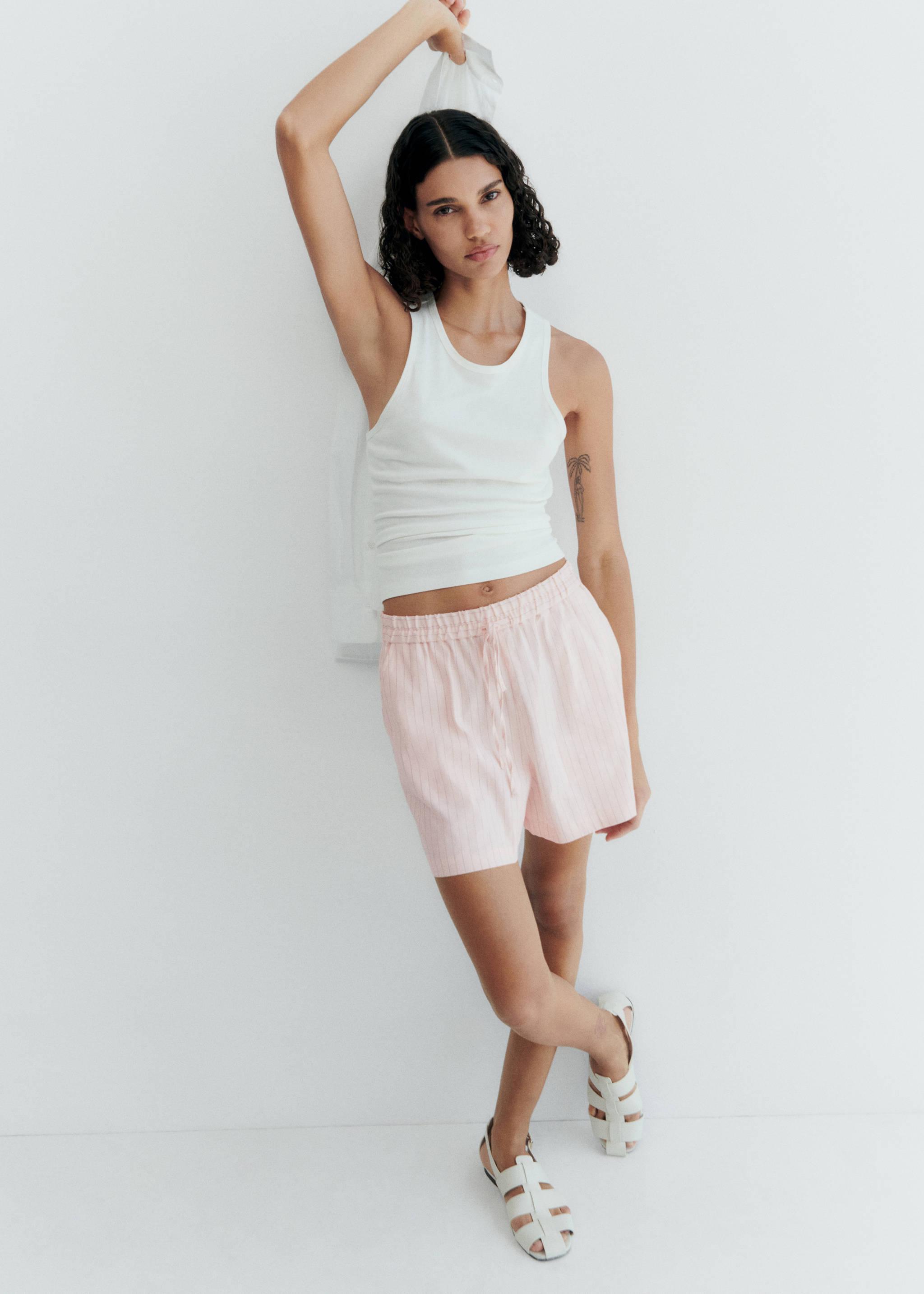 Striped linen shorts - Details of the article 6
