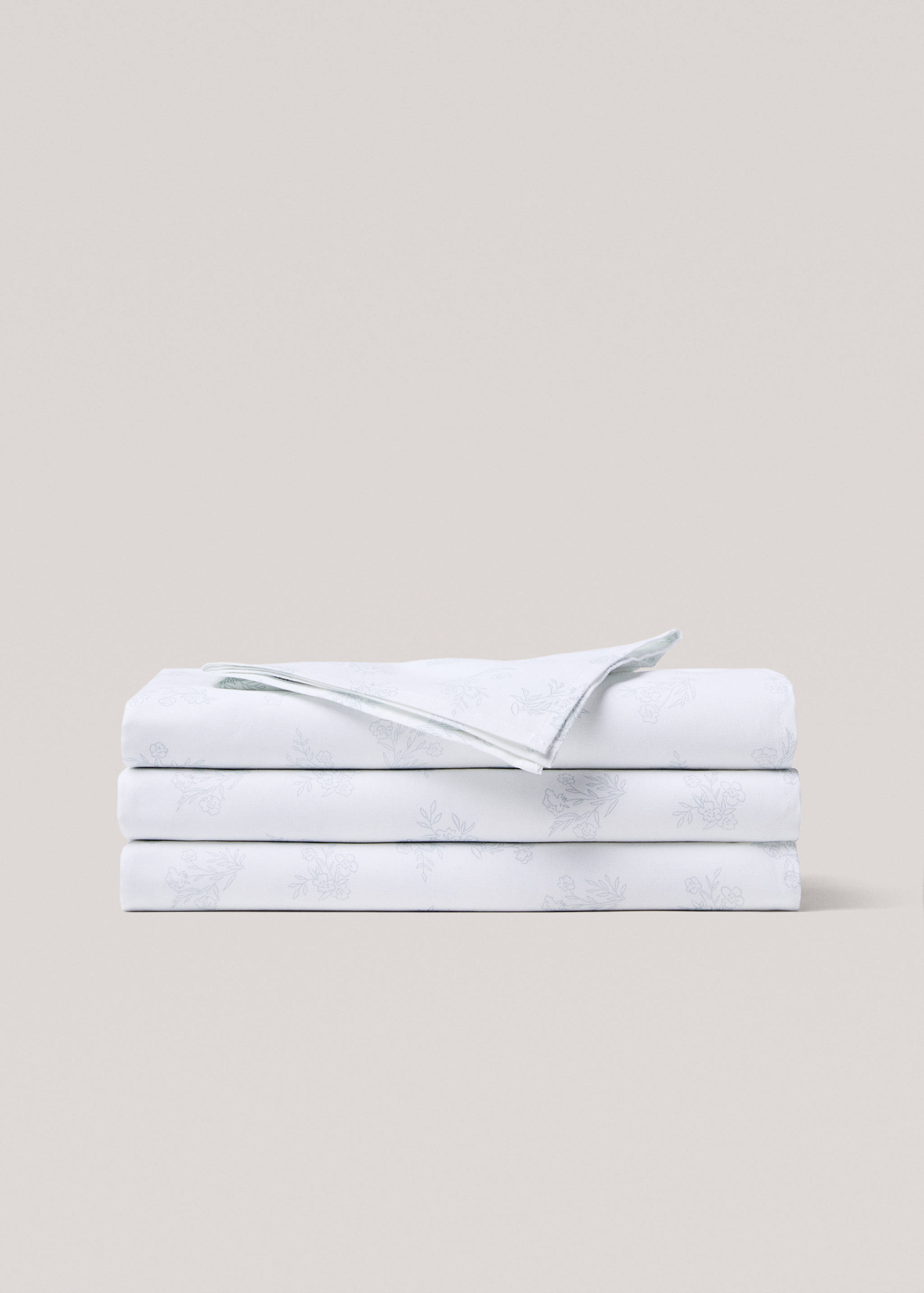 100% cotton tablecloth with floral design for 2 to 4 diners - Article without model