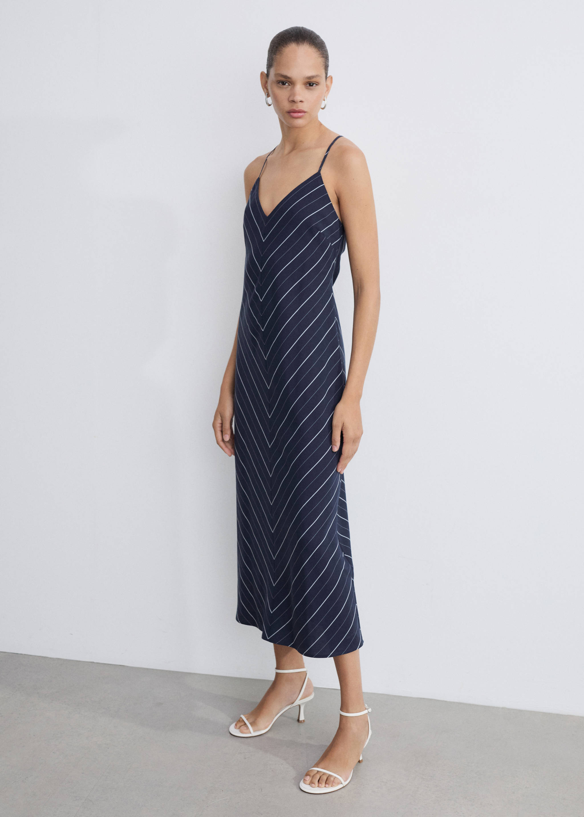 Striped lyocell dress - General plane