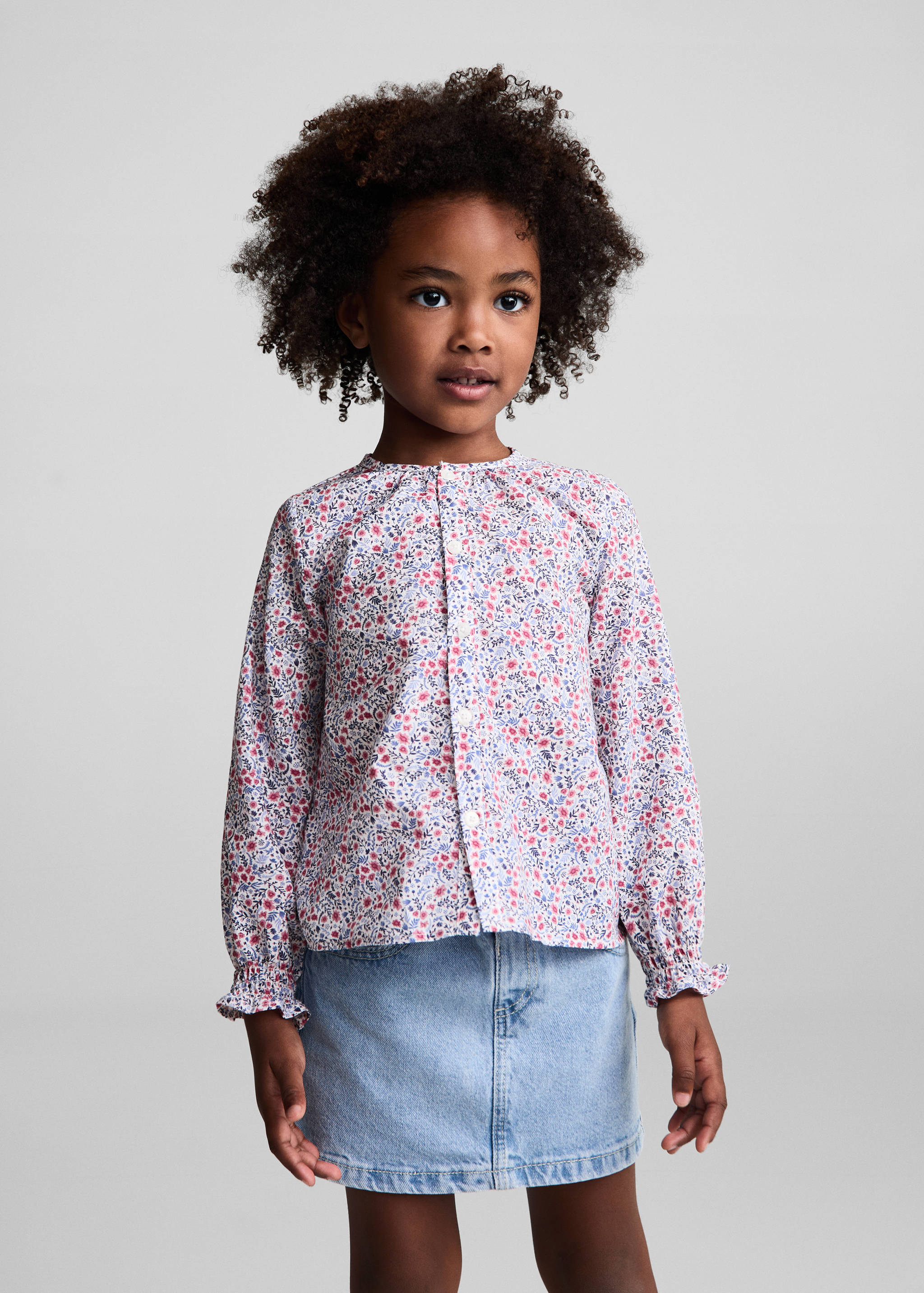 Buttoned printed blouse - Medium plane
