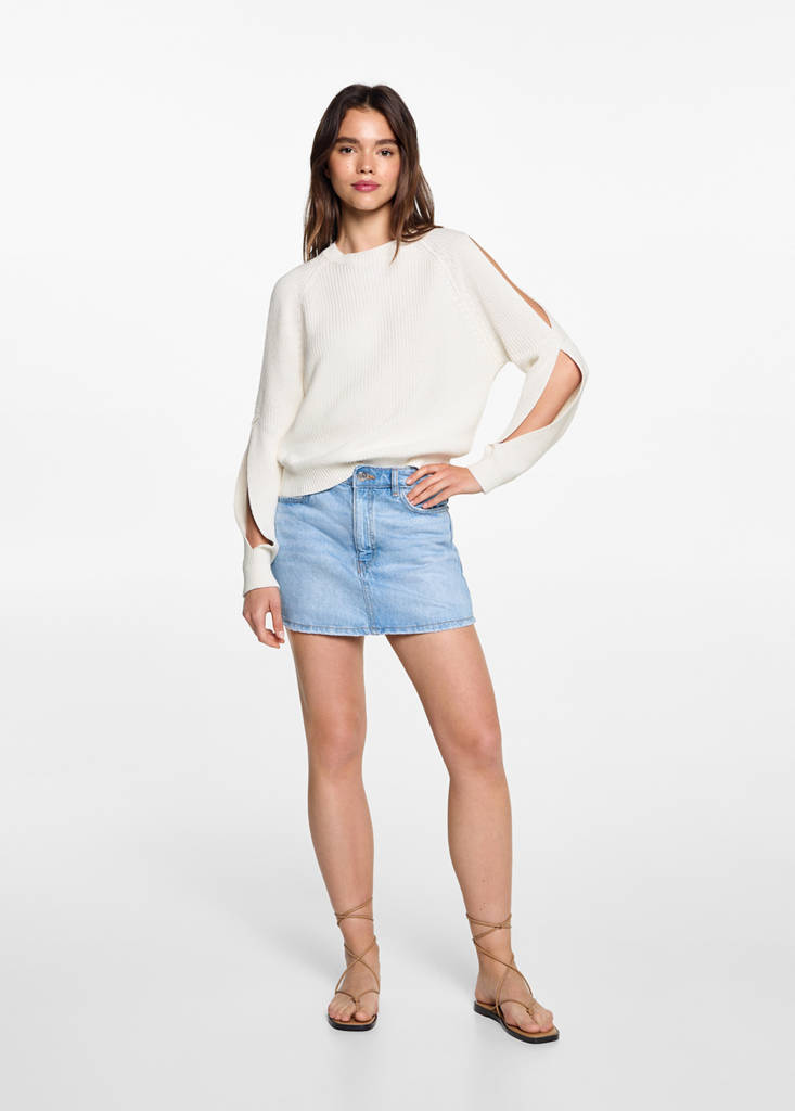 Knitted sweater with openings — Off White