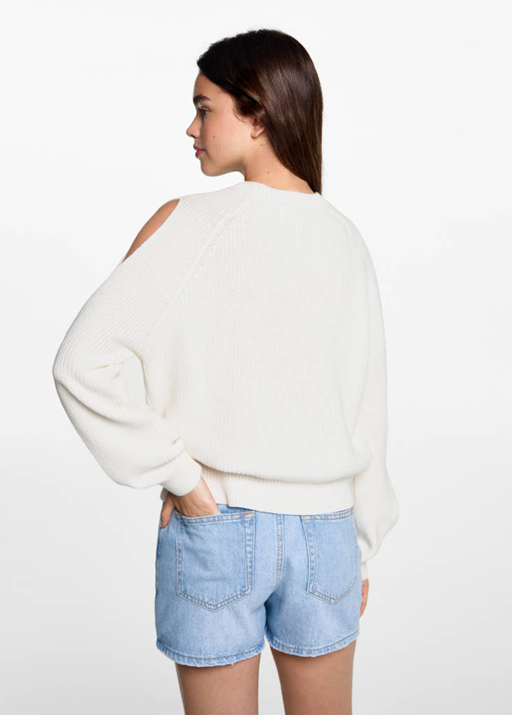 Knitted sweater with openings — Off White