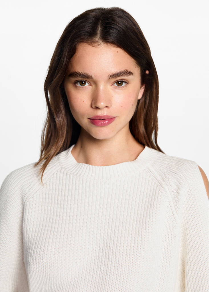 Knitted sweater with openings — Off White