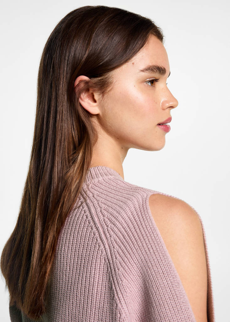 Knitted sweater with openings — Pale Pink