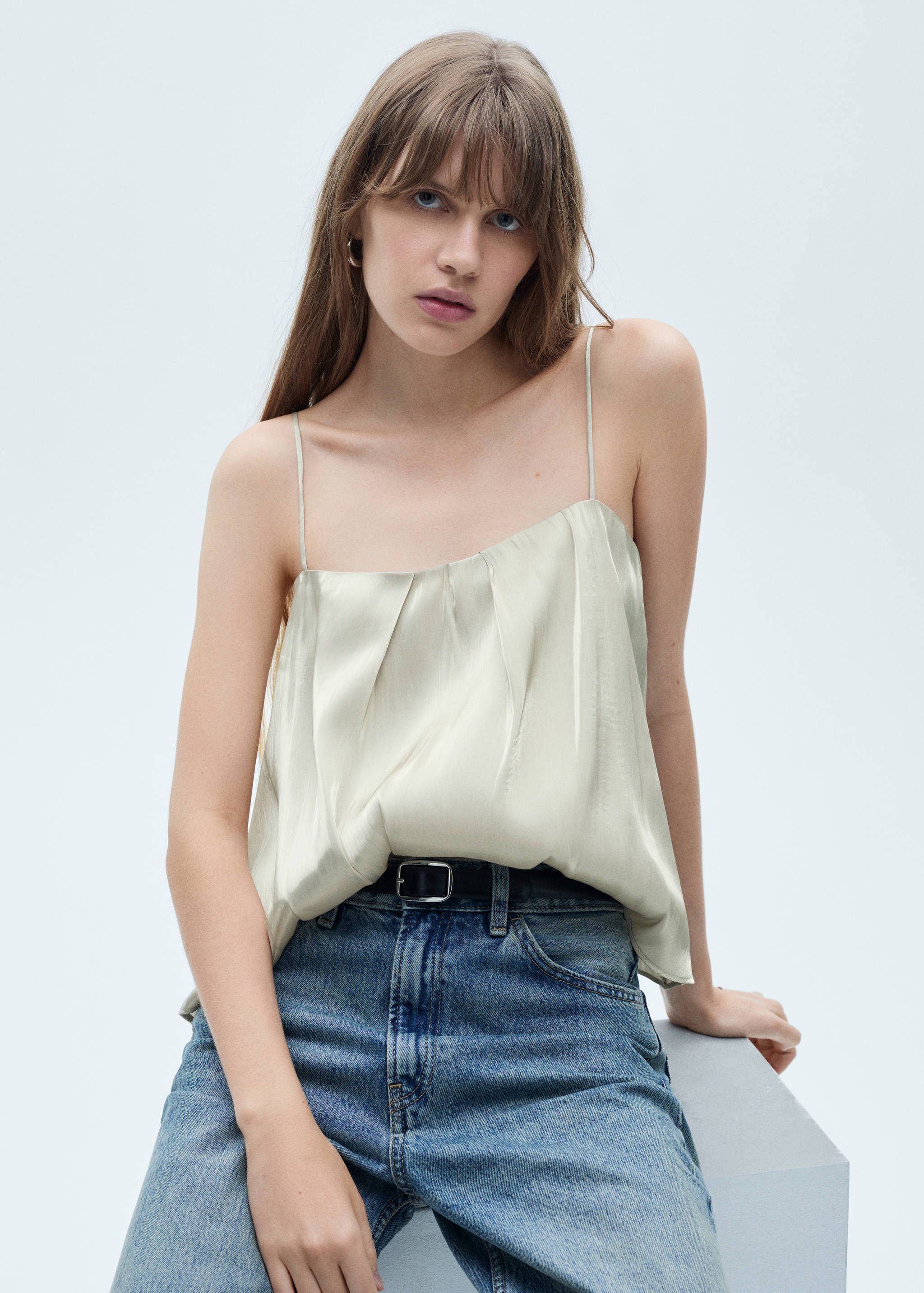 Satin top with straps - Medium plane