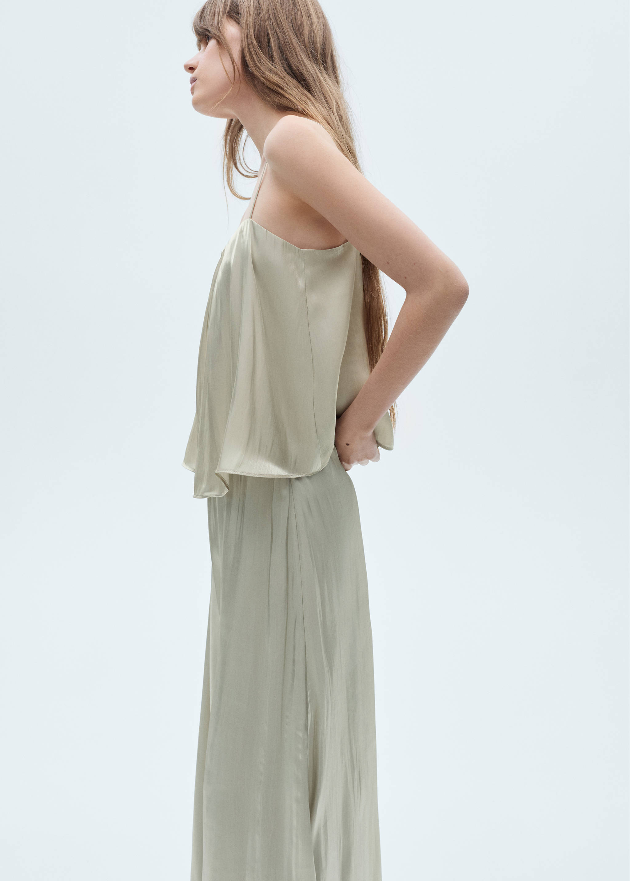 Satin top with straps - Details of the article 1