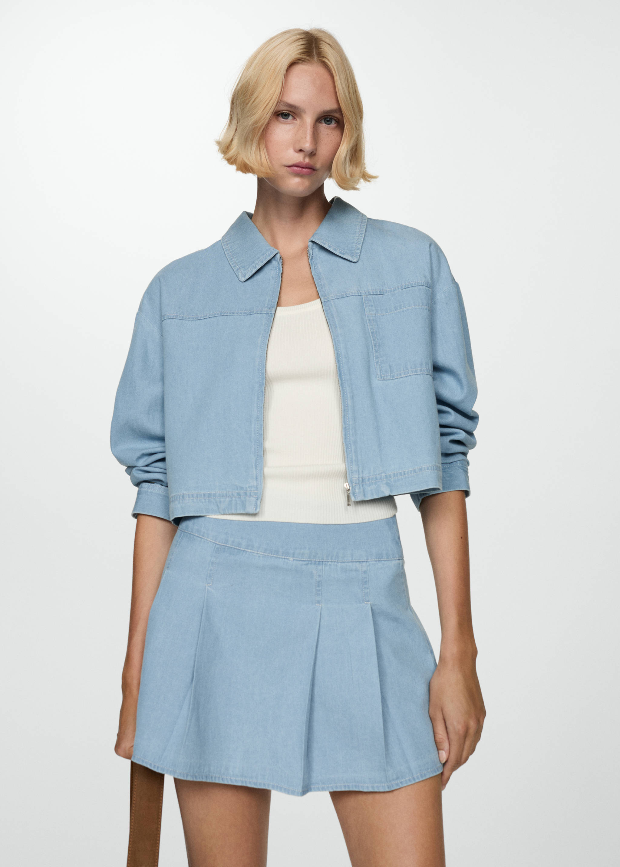 Pocket denim overshirt - Medium plane