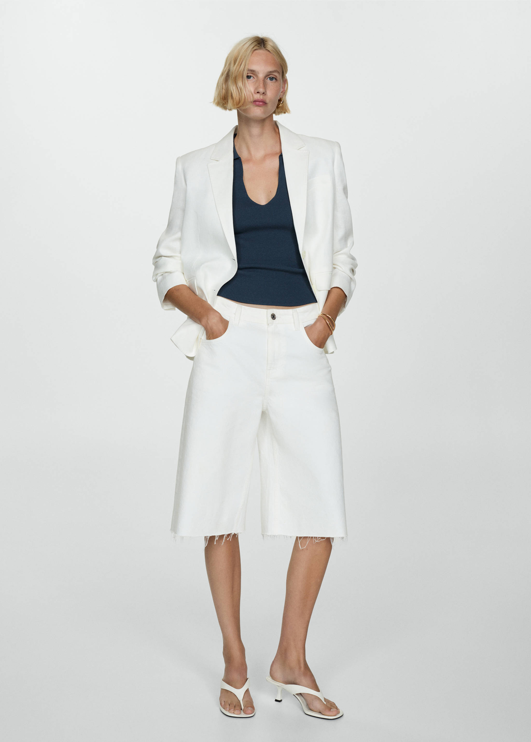 Polo-neck knitted top - General plane