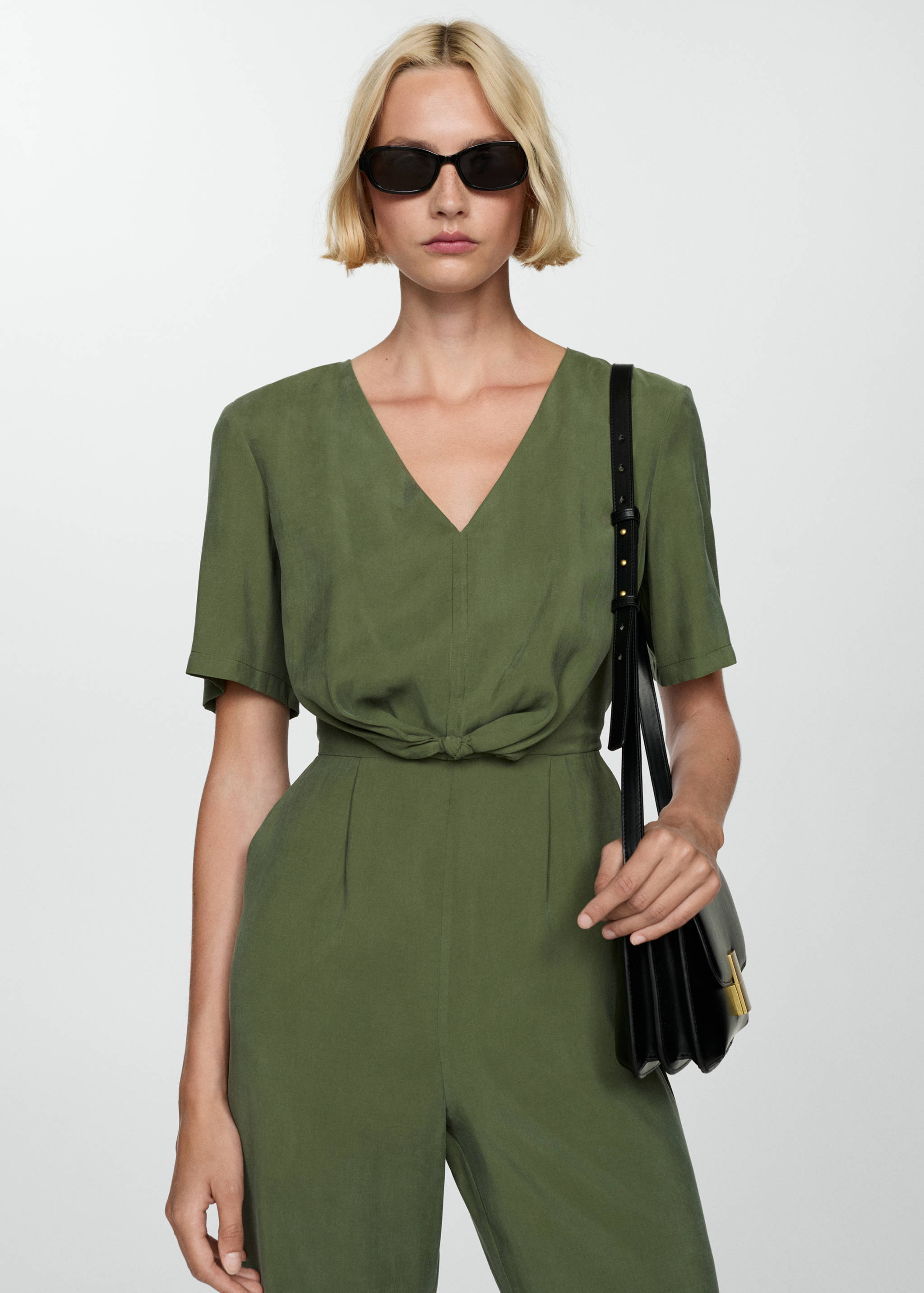 Knotted modal jumpsuit - Medium plane