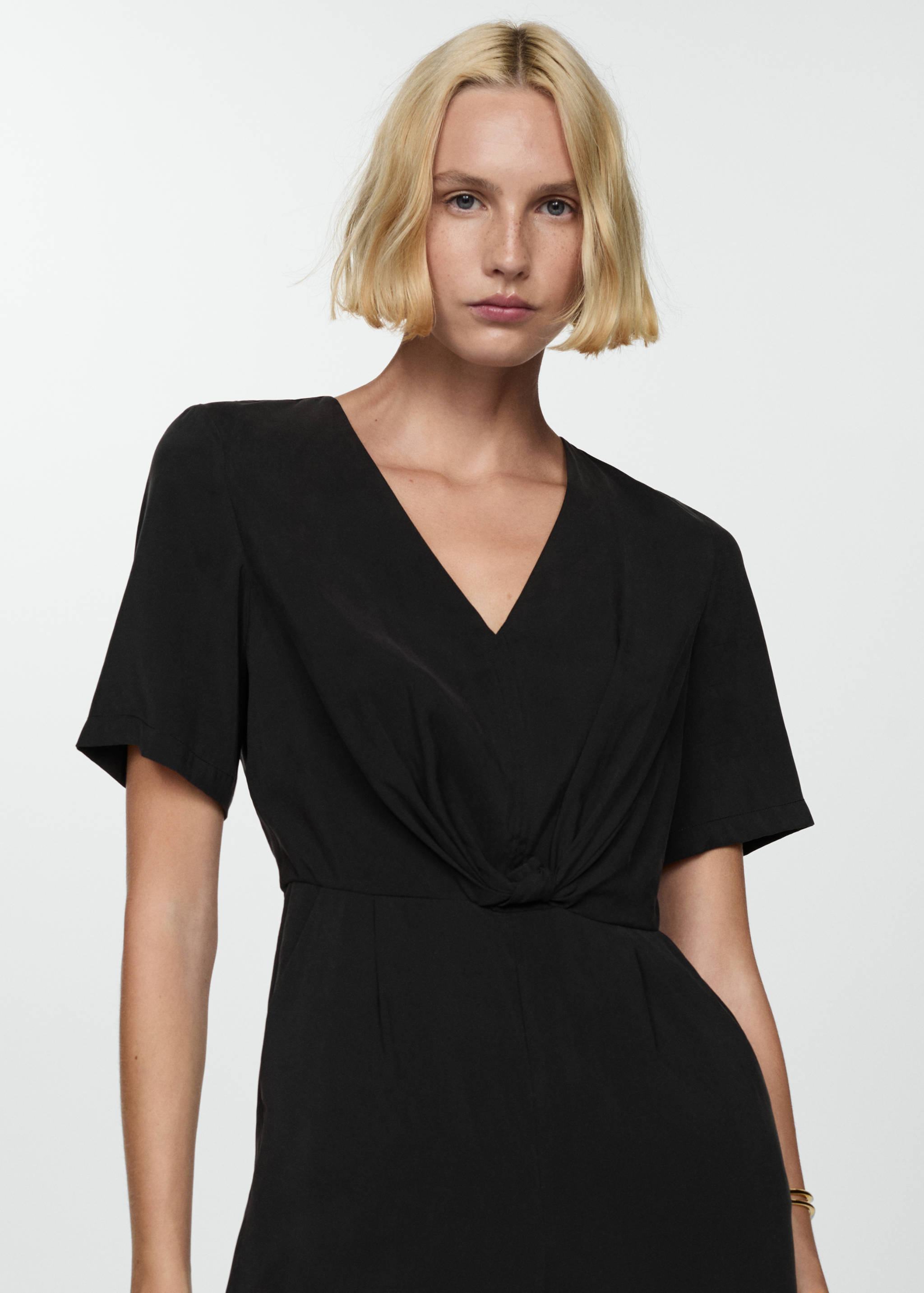 Knotted modal jumpsuit - Medium plane