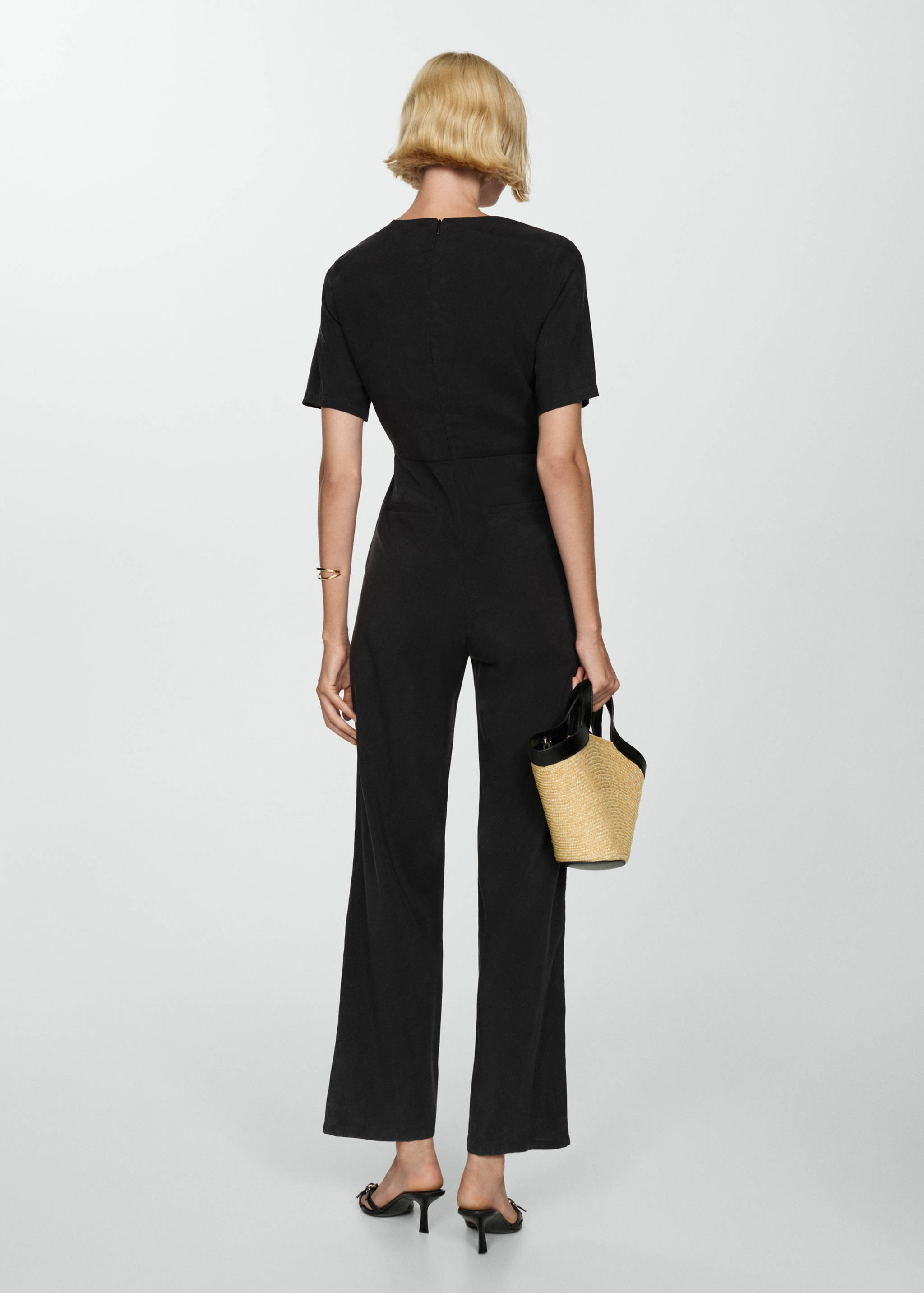 Knotted modal jumpsuit - Reverse of the article