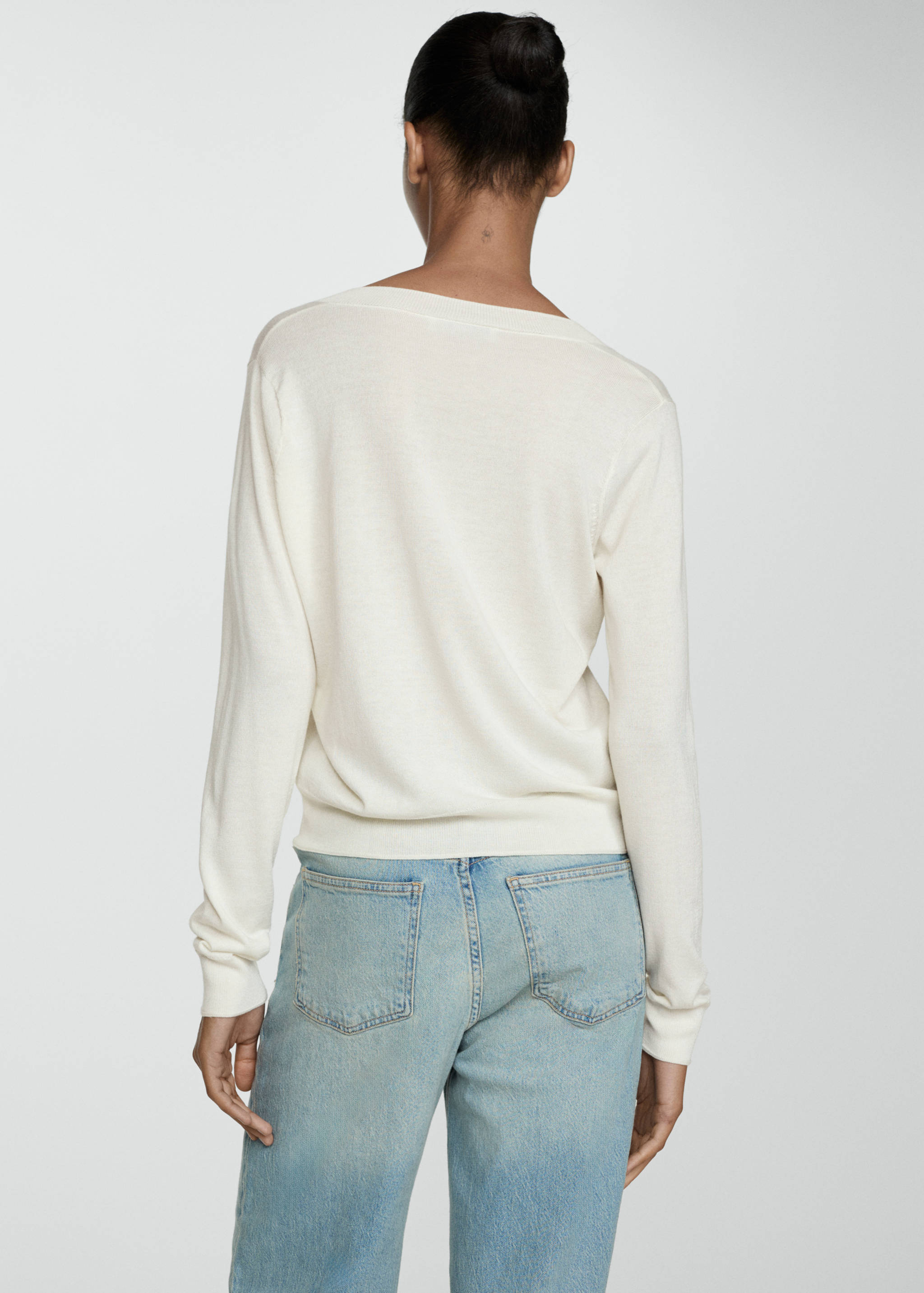 Pull-over maille fine col V - Verso de l’article