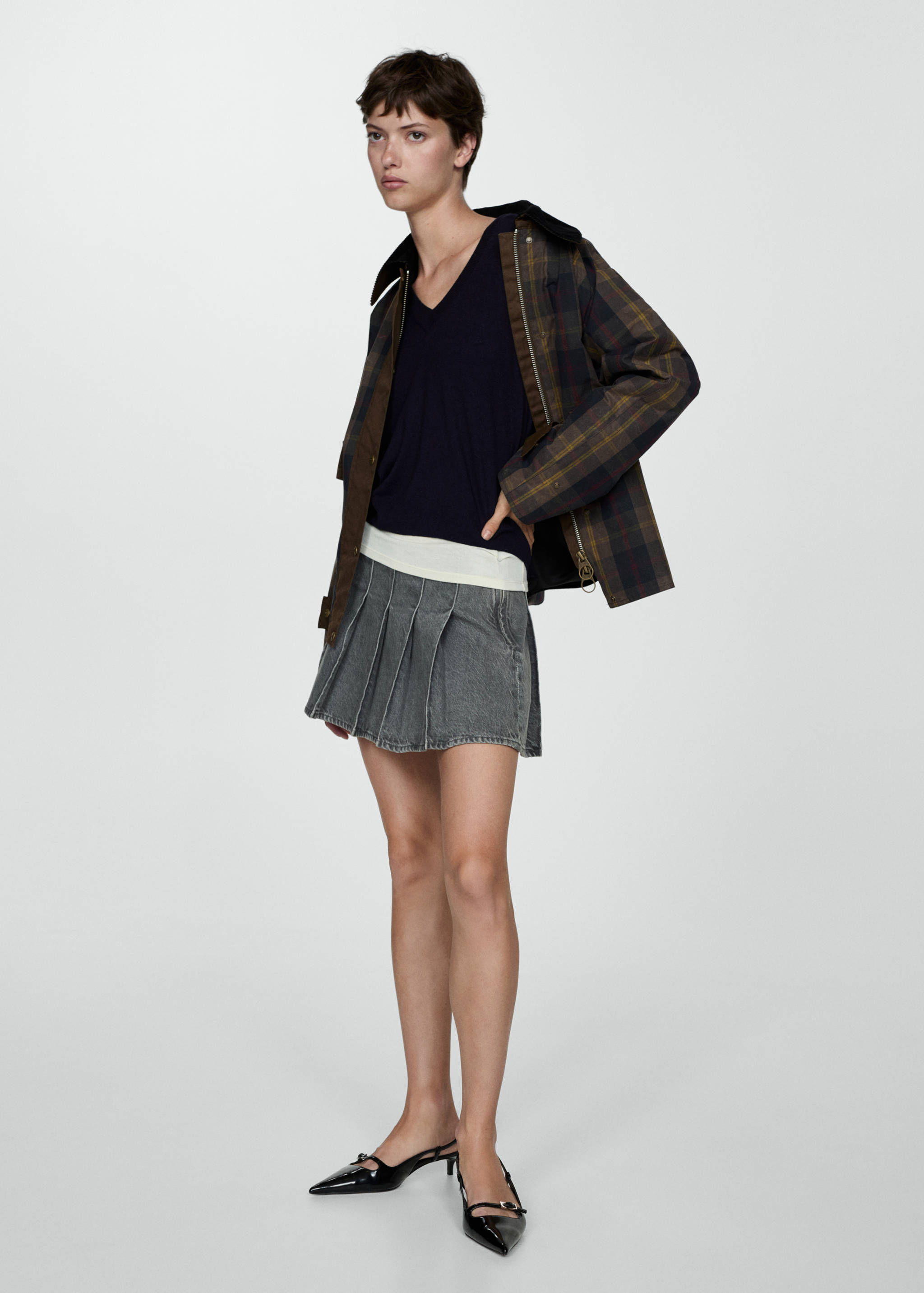 Pull-over maille fine col V - Plan général