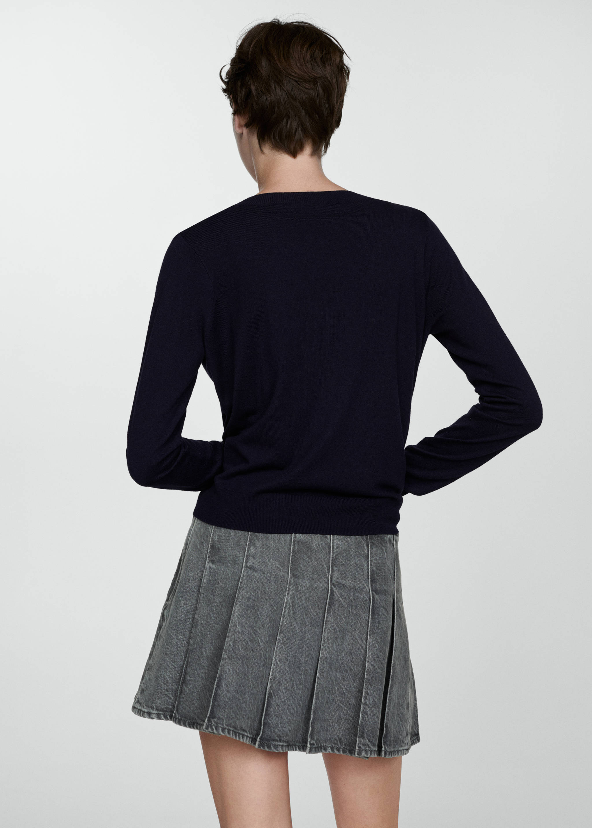 Pull-over maille fine col V - Verso de l’article