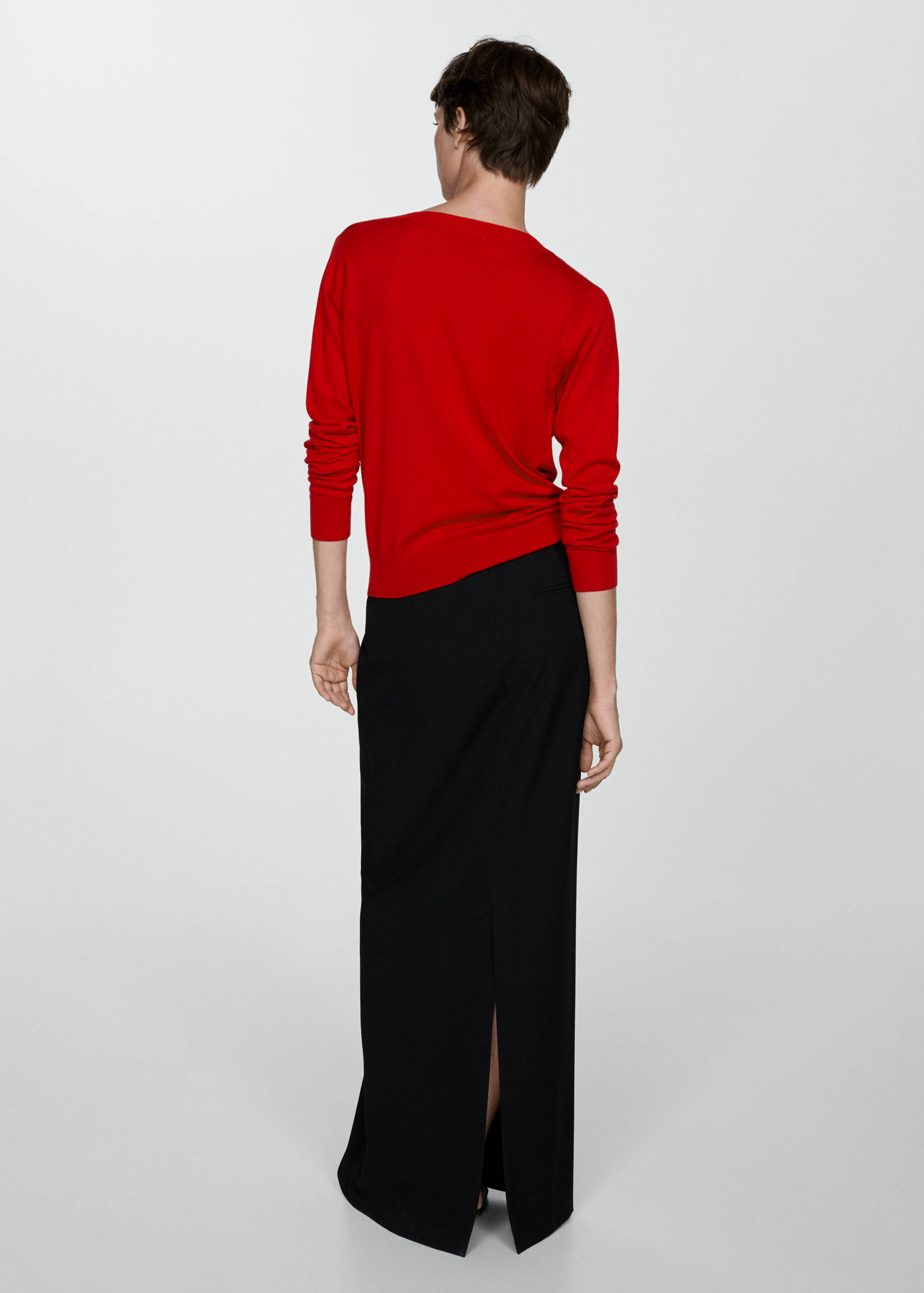 Pull-over maille fine col V - Verso de l’article