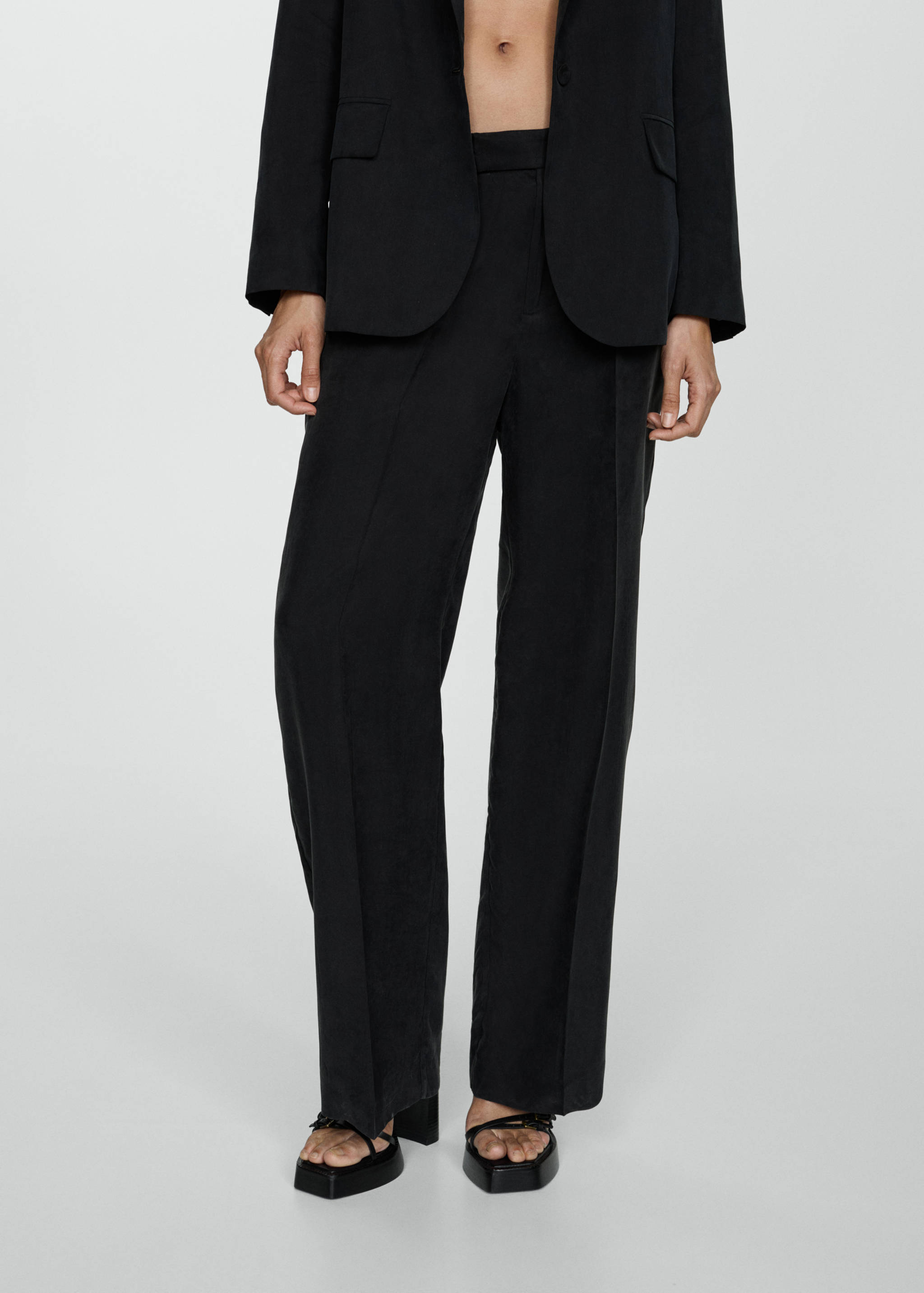 Pantalon cupro droit - Plan moyen