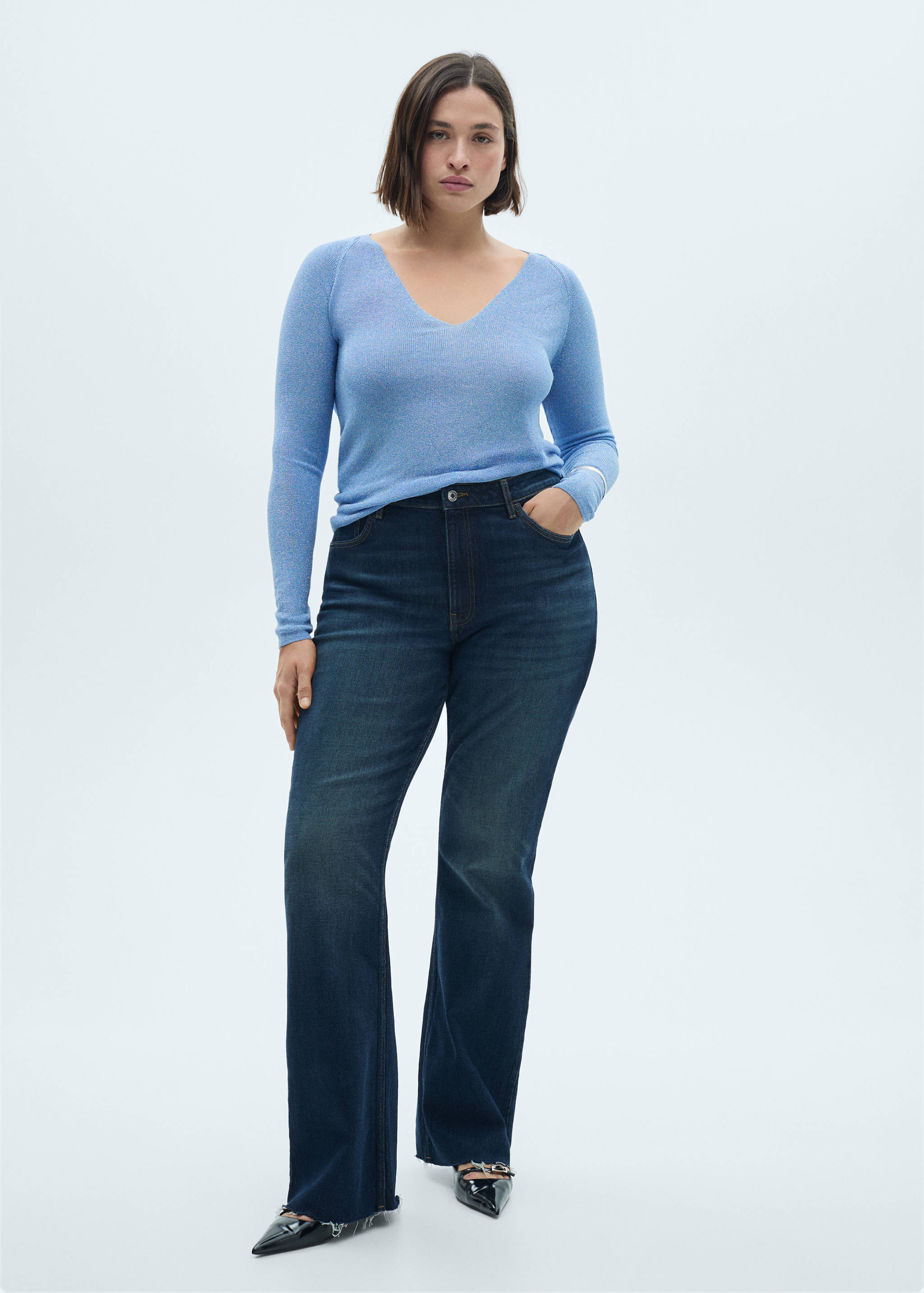 V-neck lurex sweater - Details of the article 3