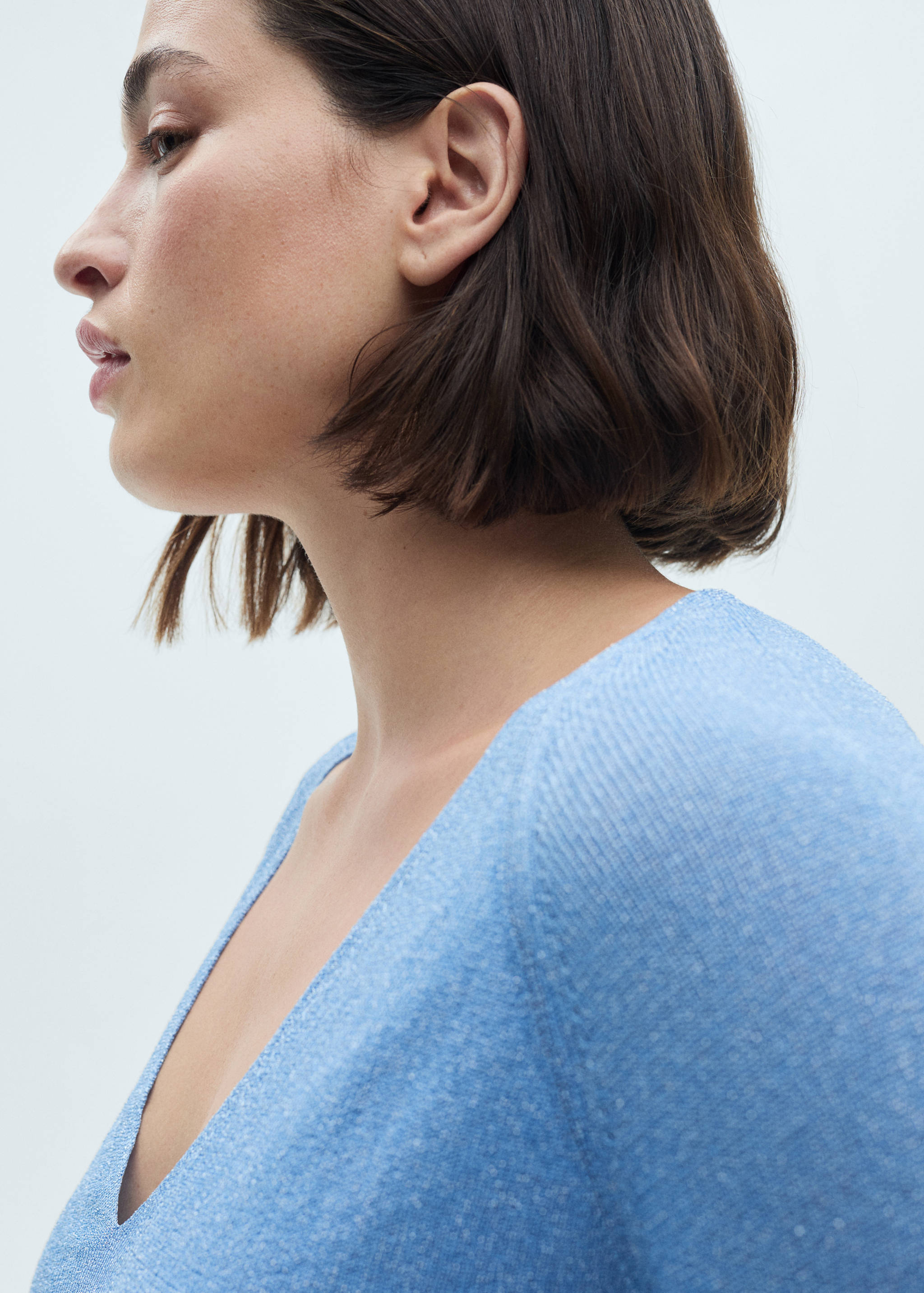 V-neck lurex sweater - Details of the article 4