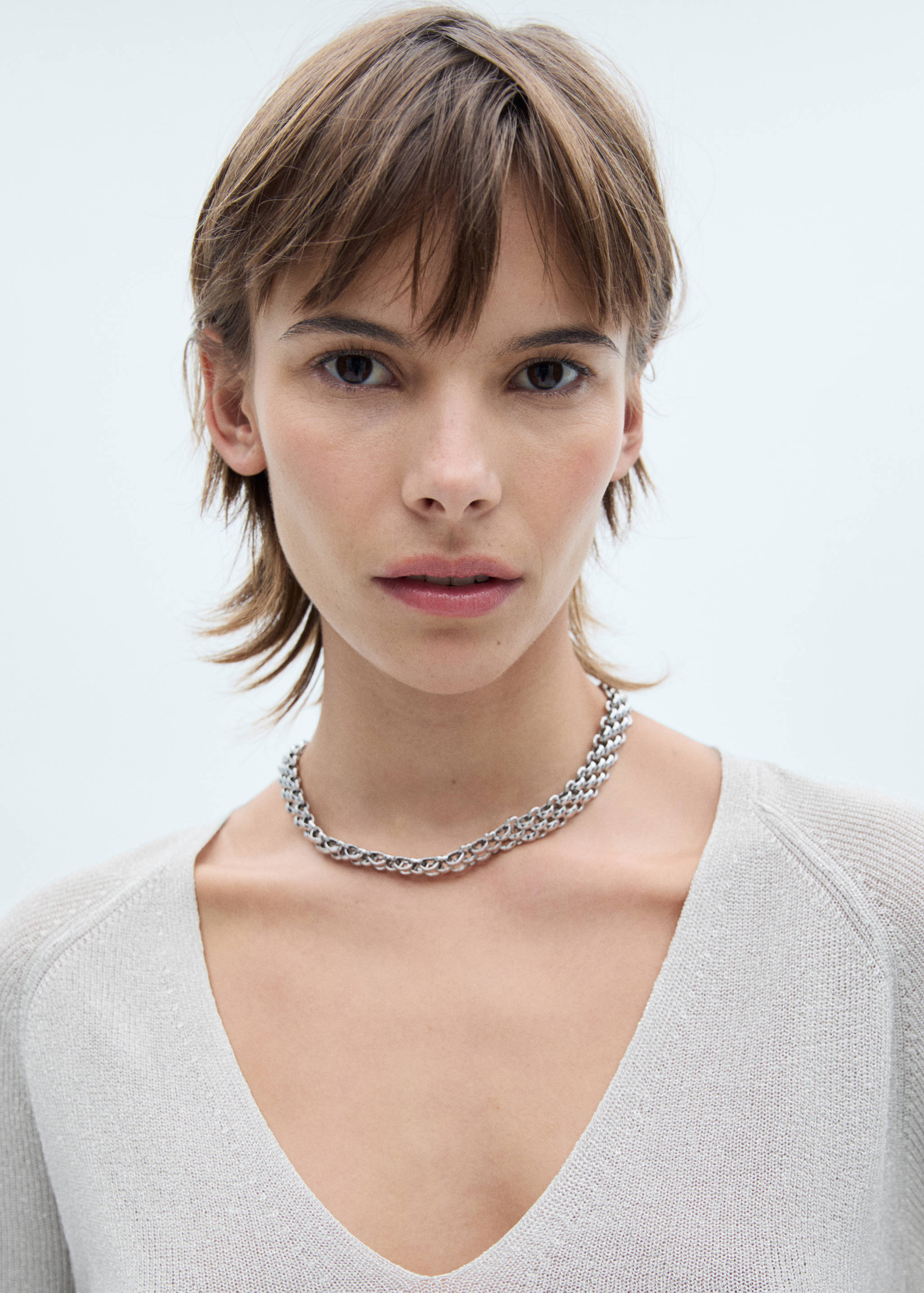 V-neck lurex sweater - Details of the article 1