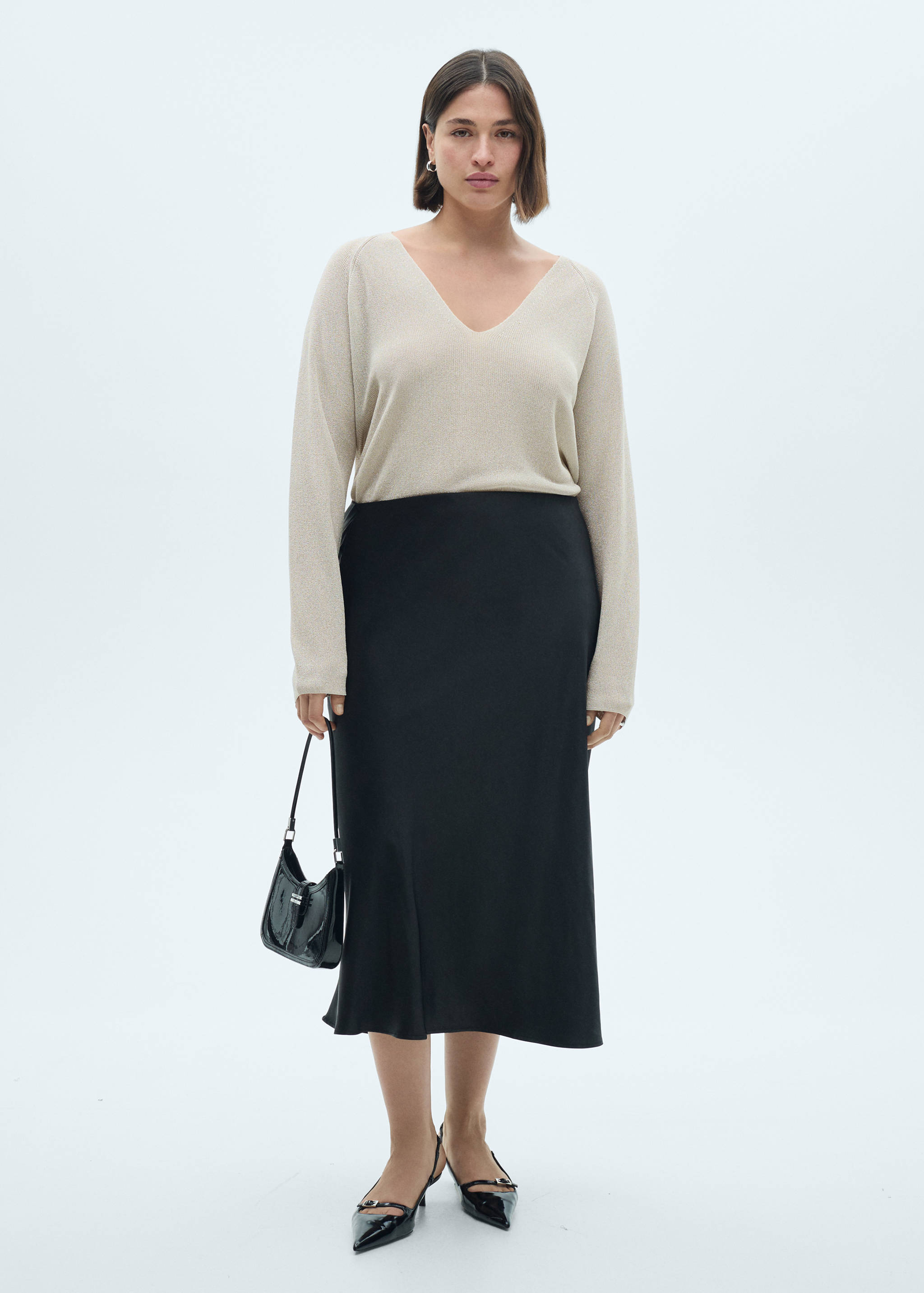 V-neck lurex sweater - Details of the article 3