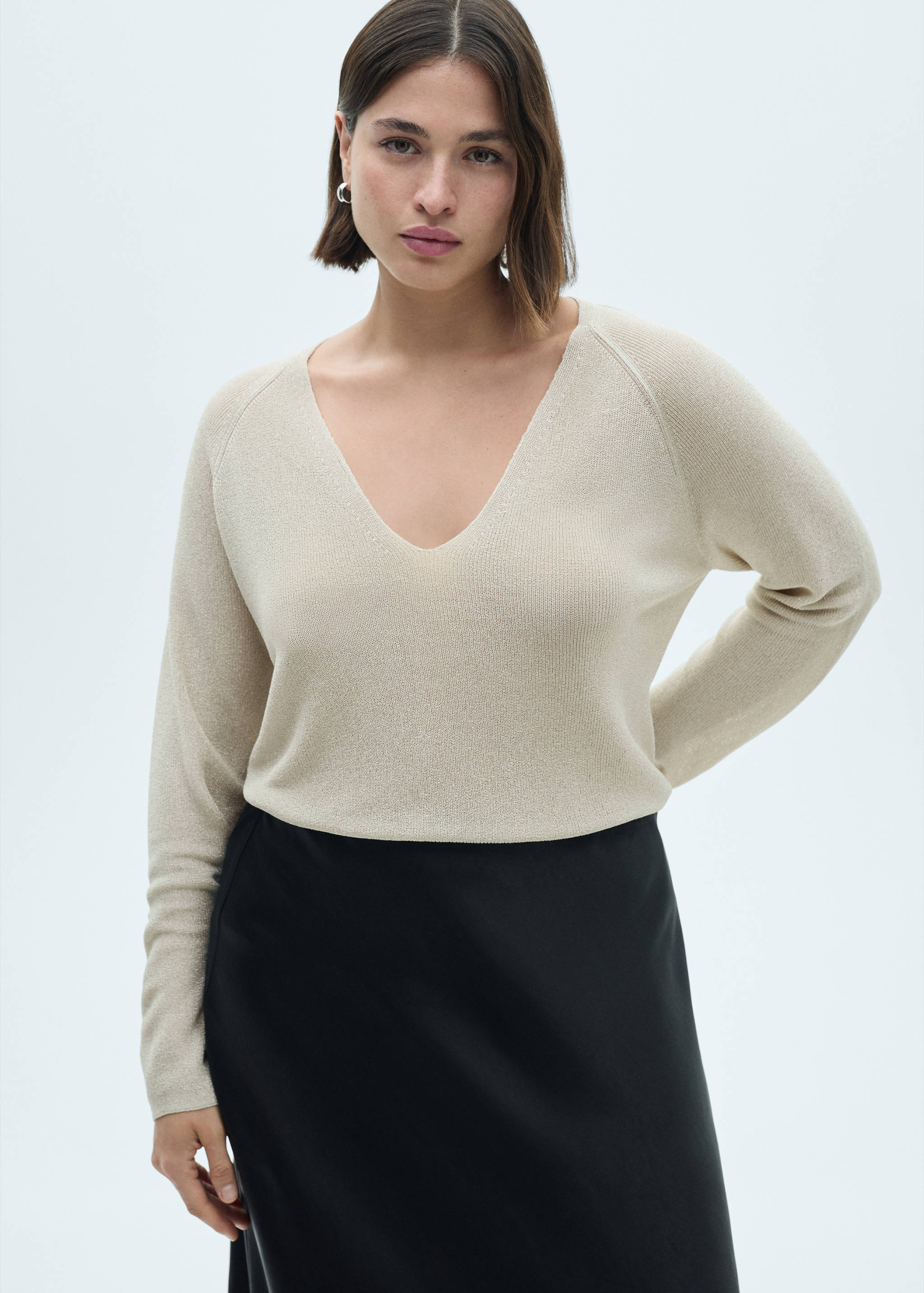 V-neck lurex sweater - Details of the article 5