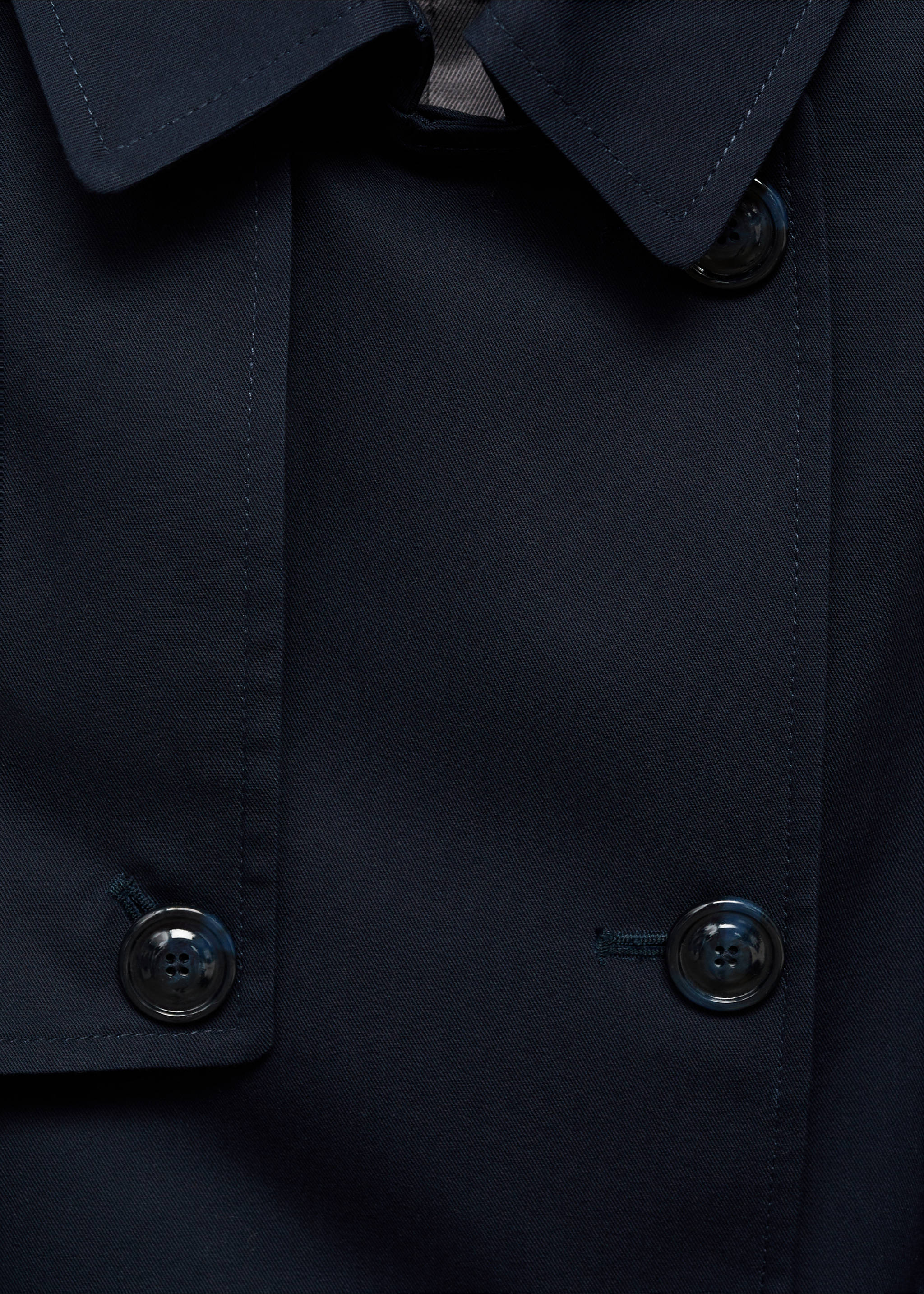 Classic trench coat with belt - Details of the article 8, Dark Navy. Ref: 77054028-00.