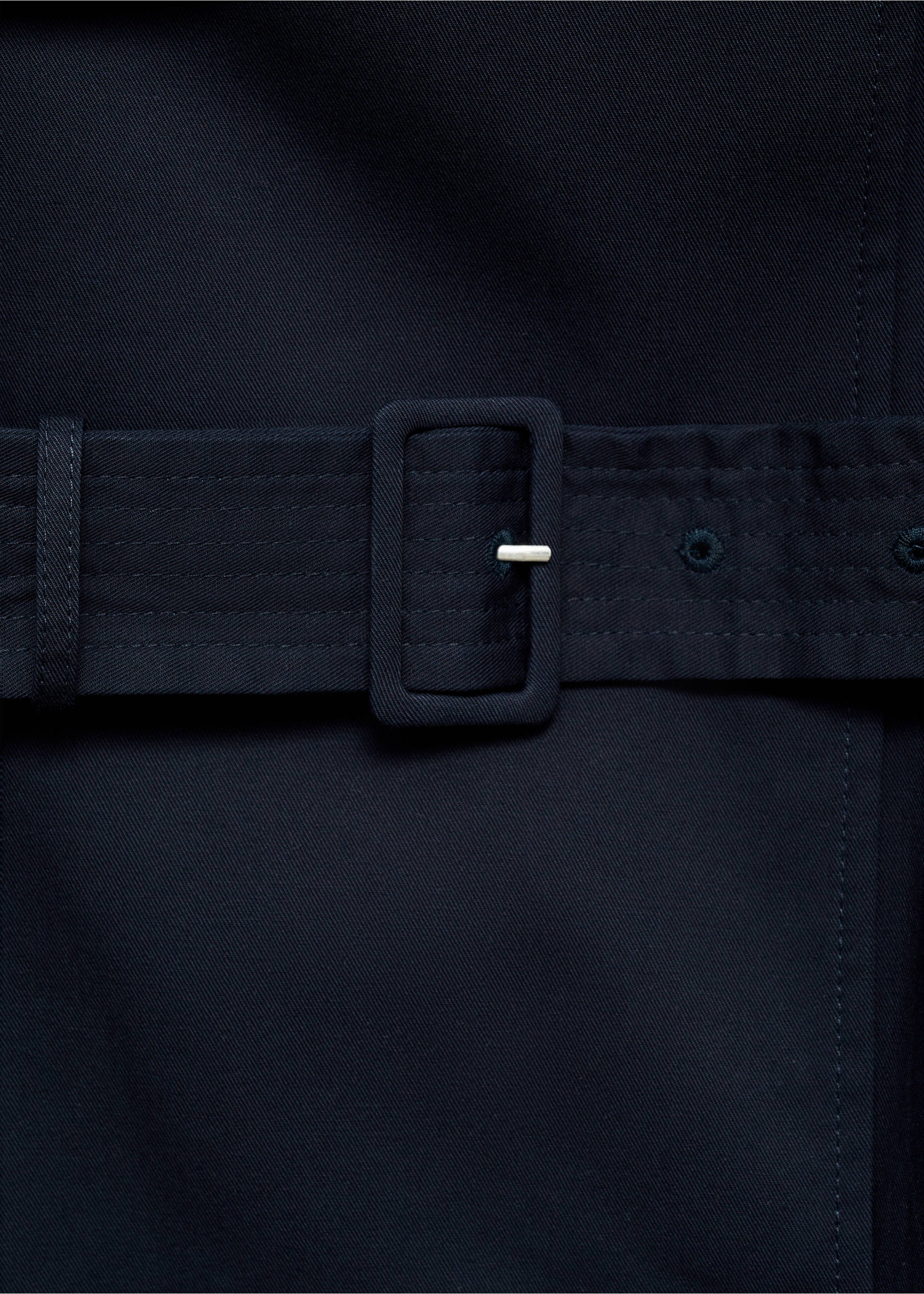 Classic trench coat with belt - Details of the article 0, Dark Navy. Ref: 77054028-00.