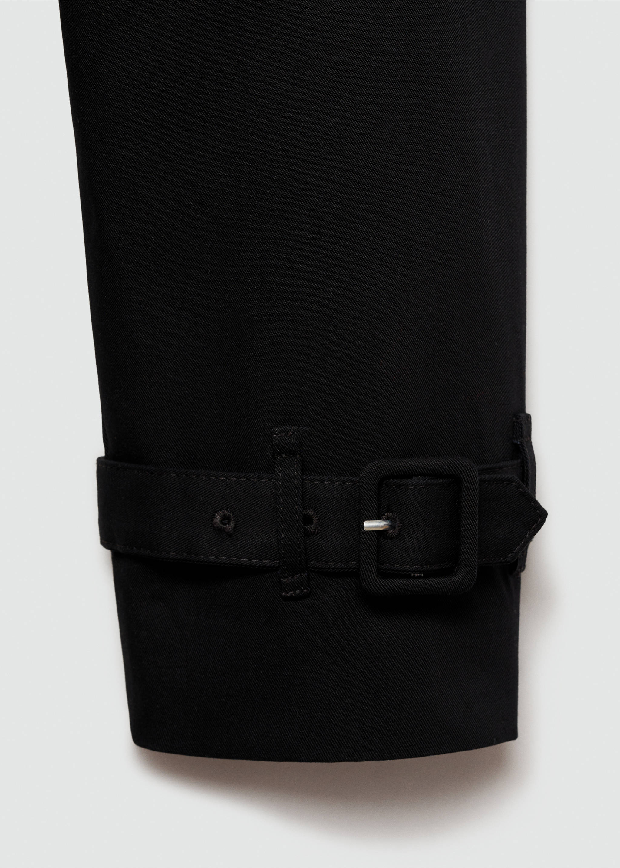 Classic trench coat with belt - Details of the article 0, Black. Ref: 77054028-00.
