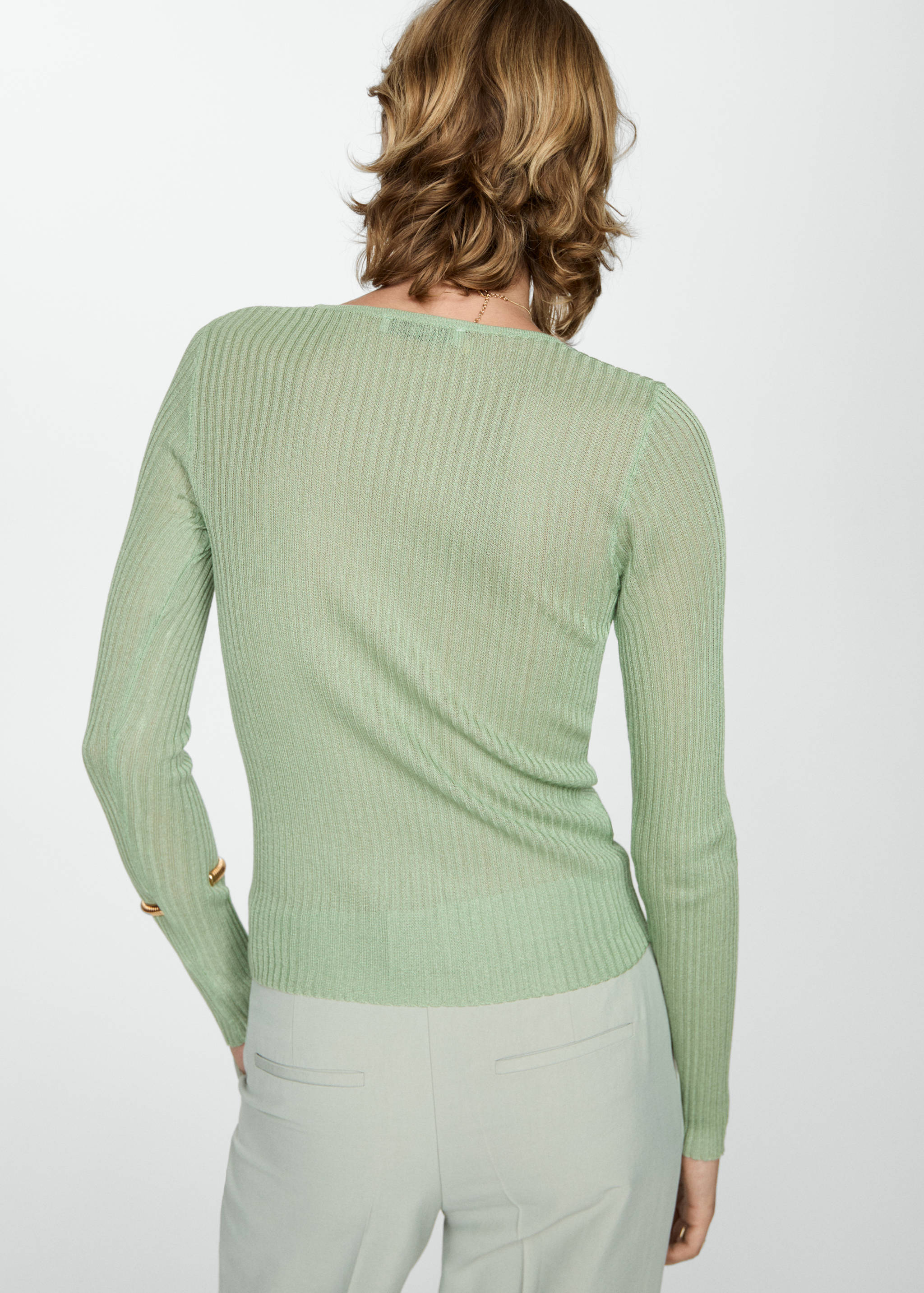 Fine ribbed-knit sweater - Reverse of the article