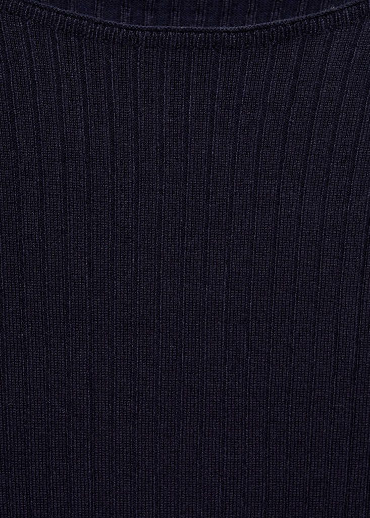 Short-sleeved fine-knit t-shirt — Dark Navy