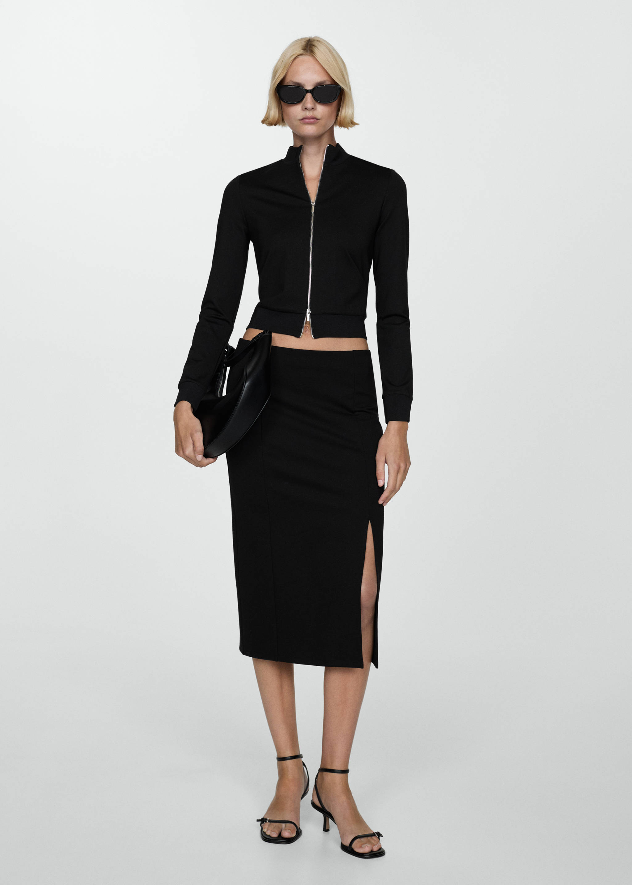 Fitted jacket with double zip - General plane