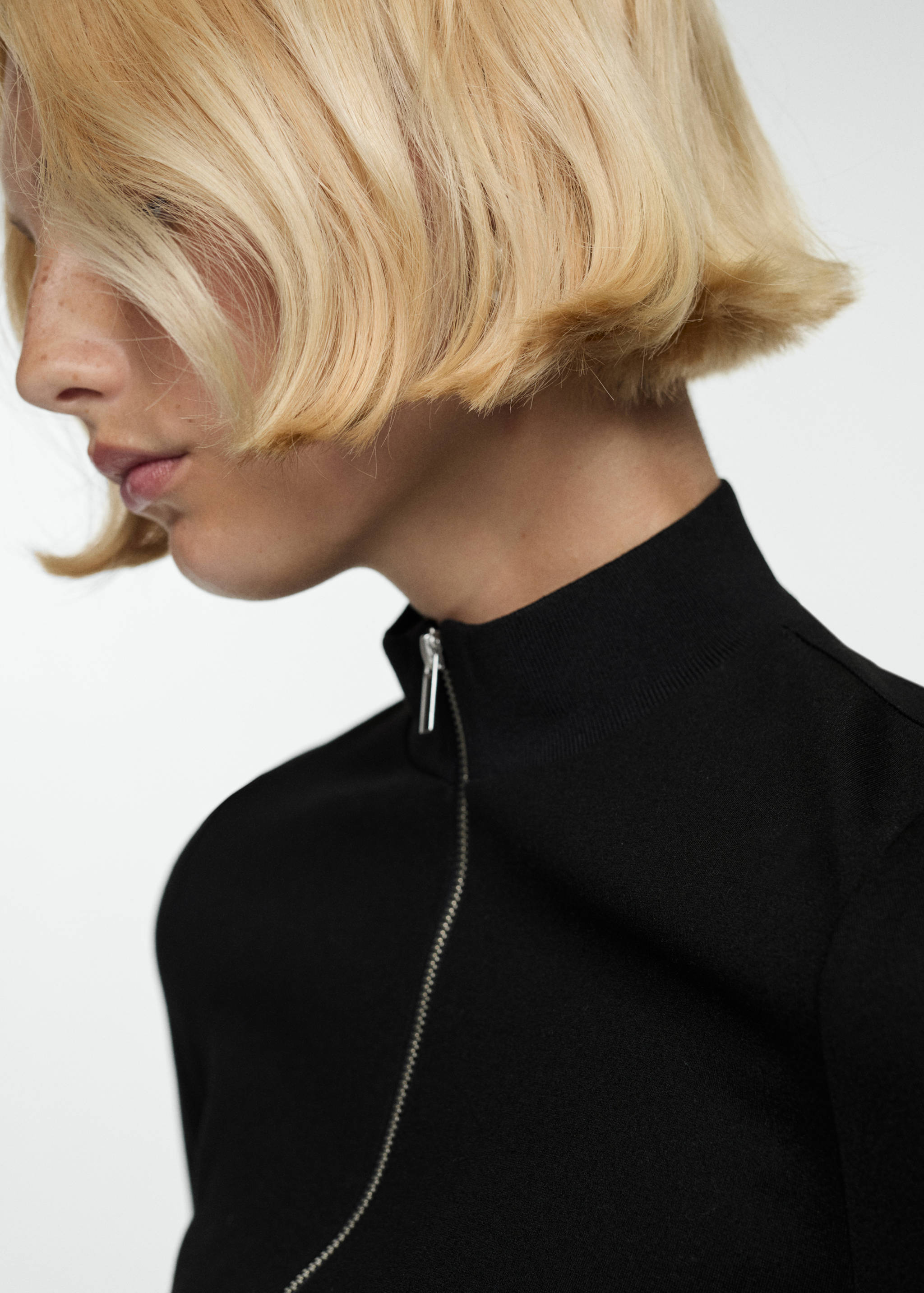 Fitted jacket with double zip - Details of the article 1