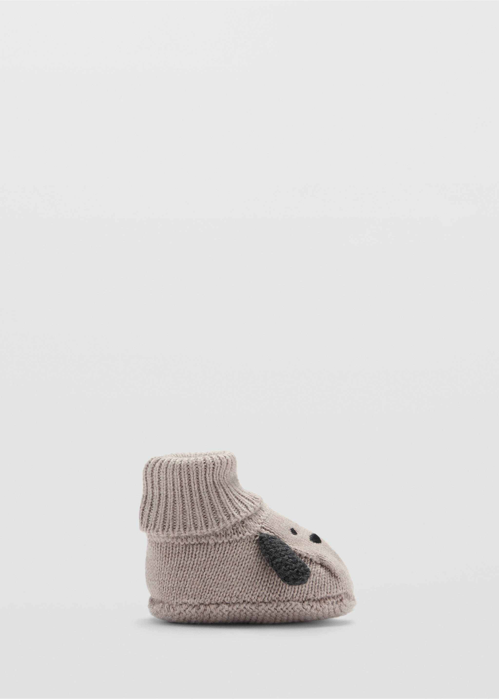 Dog-embroidered cotton socks - Article without model, Medium Brown. Ref: 77054040-00.