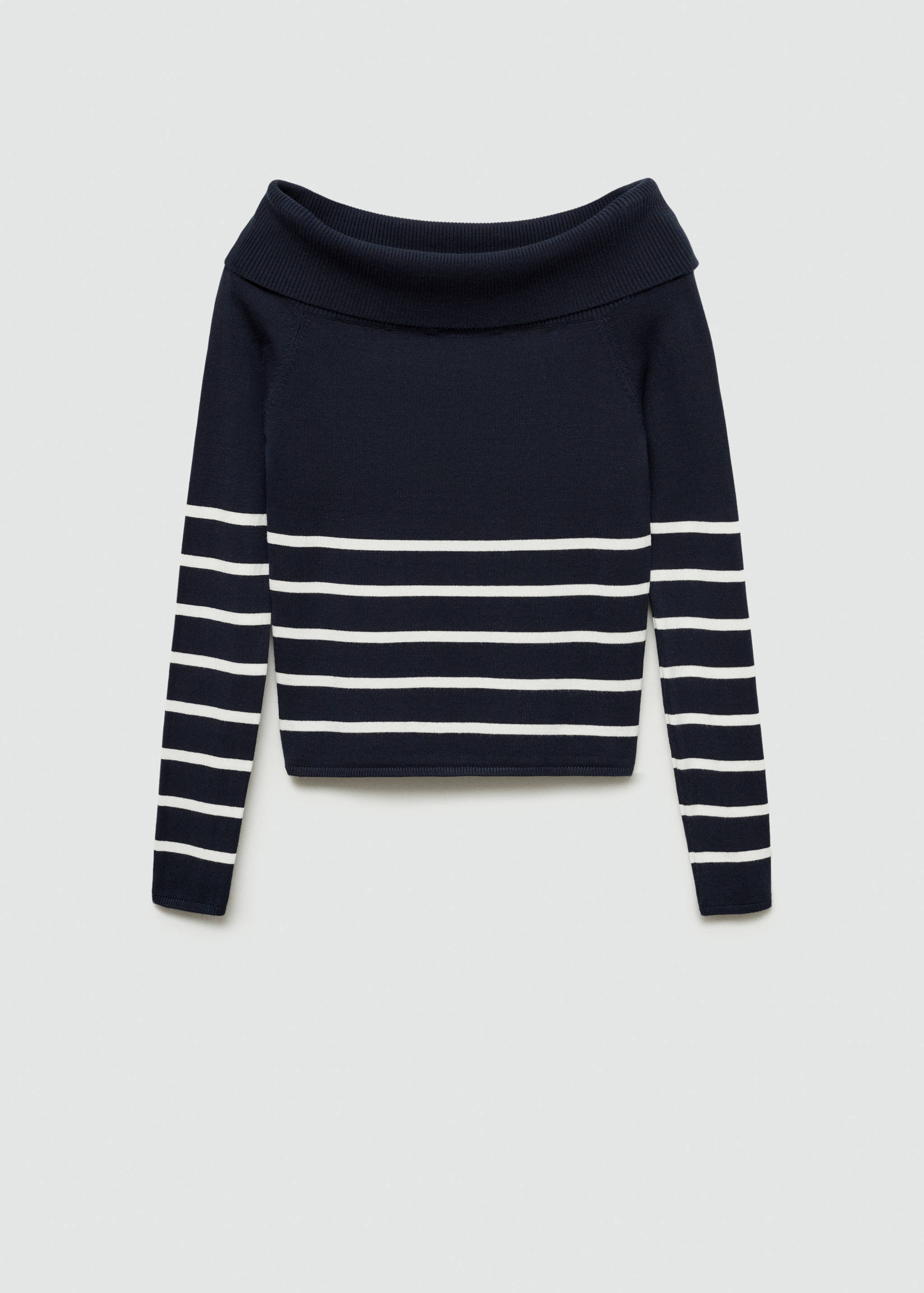 Open-shoulder striped sweater - Article without model