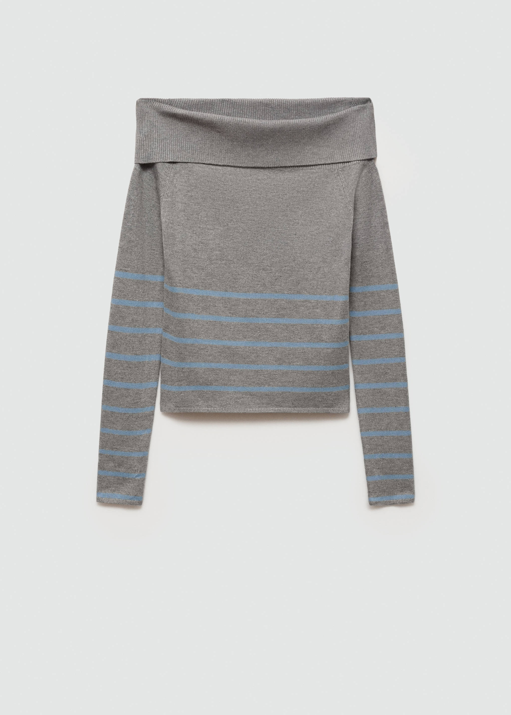 Open-shoulder striped sweater - Article without model