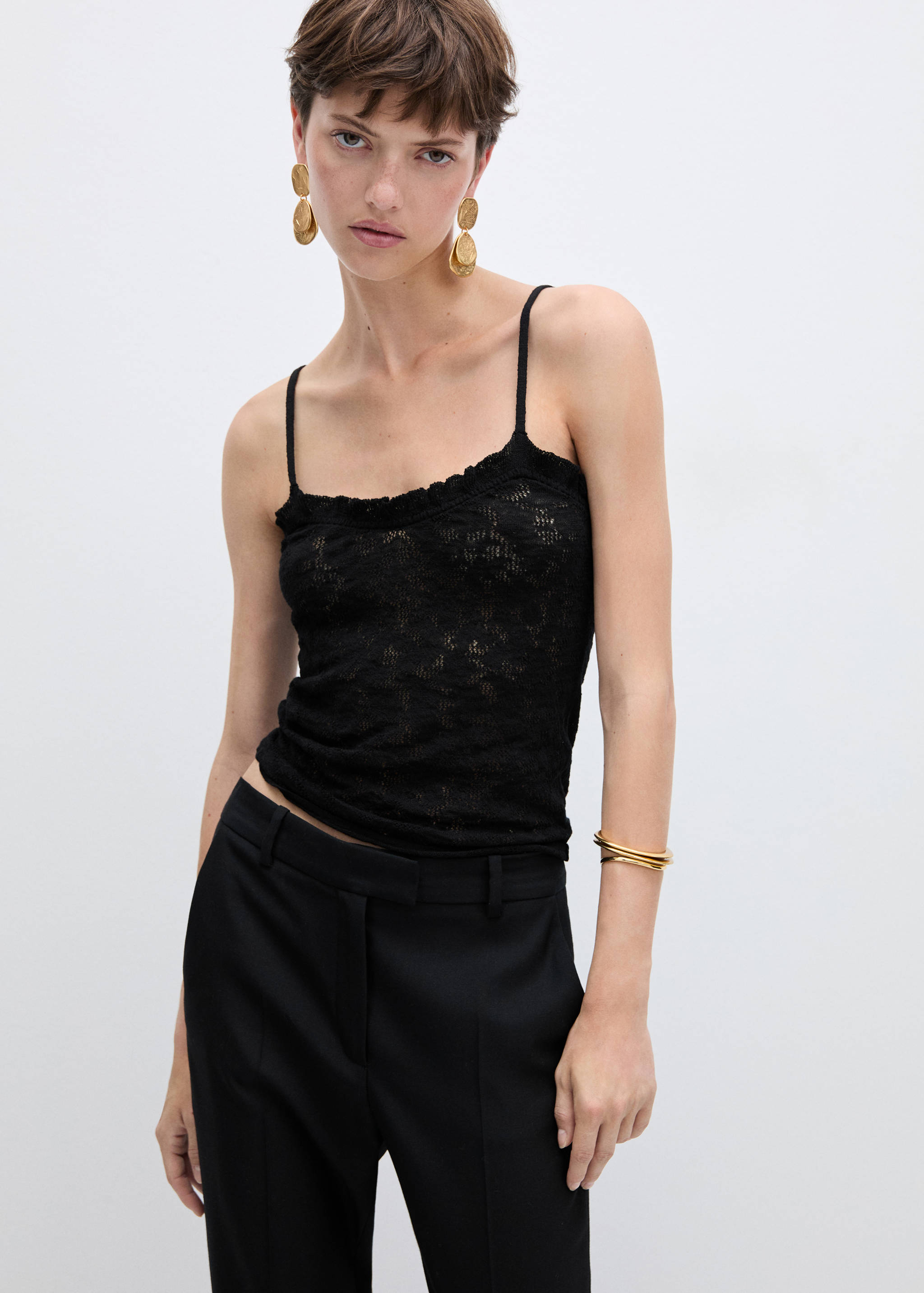 Top maille détails ajourés - Plan moyen